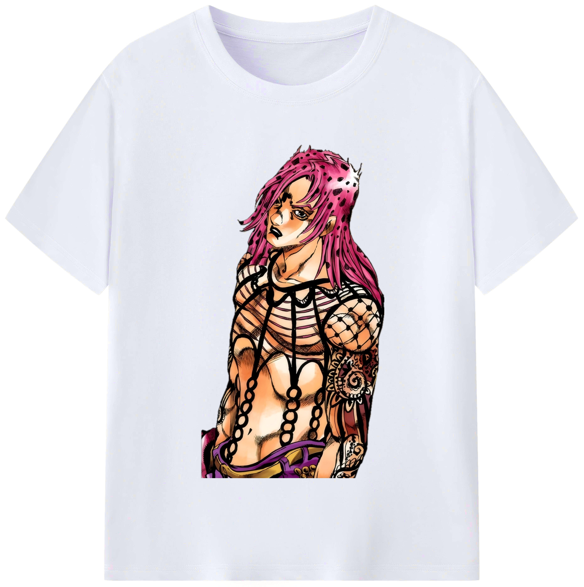 （画像用） ジョジョの奇妙な冒険 ビネガー?ドッピオ JoJo's Bizarre Adventure Vinegar Doppio レディースカジュアルプリントTシャツ（綿100％）