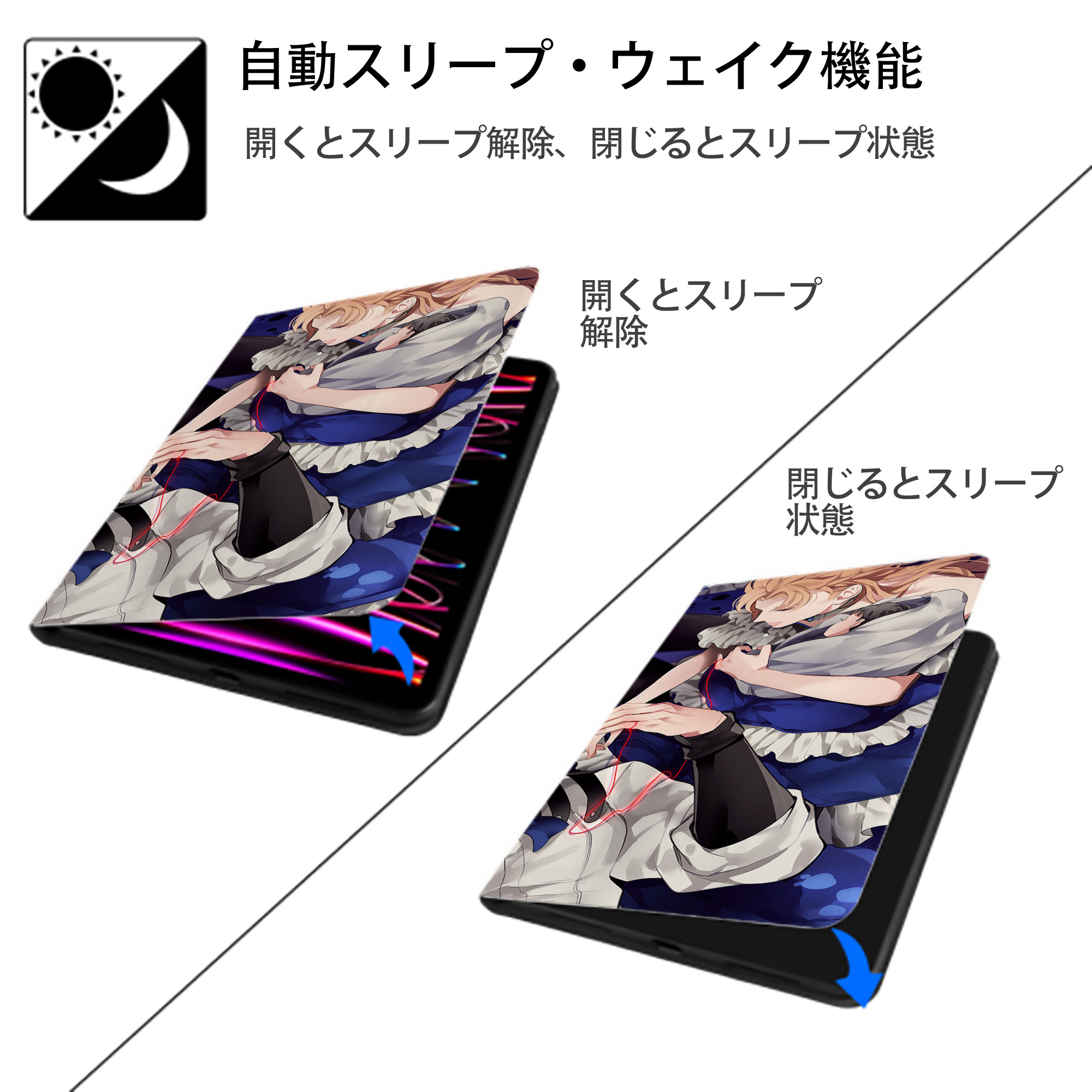 ジョジョの奇妙な冒険 JoJo's Bizarre Adventure IPad ケース ブック型 PUレザー TPU 耐衝撃 軽量 薄型 ペン収納なし 全面保護 IPad 各モデル対応