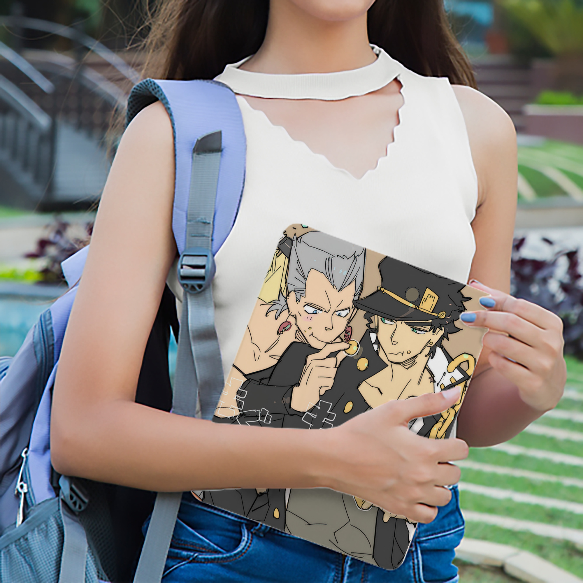ジョジョの奇妙な冒険 JoJo's Bizarre Adventure IPad ケース ブック型 PUレザー TPU 耐衝撃 軽量 薄型 ペン収納なし 全面保護 IPad 各モデル対応