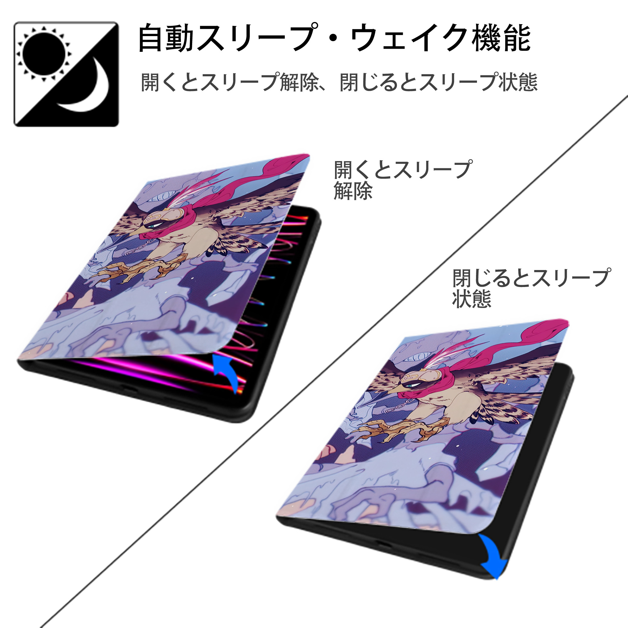ジョジョの奇妙な冒険 JoJo's Bizarre Adventure IPad ケース ブック型 PUレザー TPU 耐衝撃 軽量 薄型 ペン収納なし 全面保護 IPad 各モデル対応