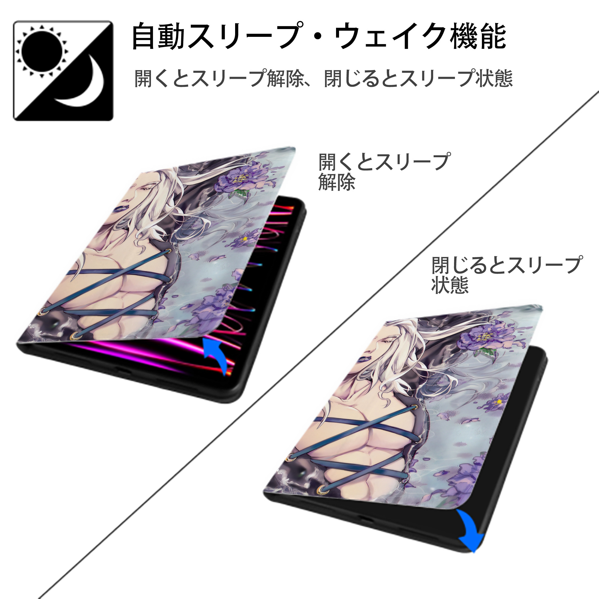 ジョジョの奇妙な冒険 JoJo's Bizarre Adventure IPad ケース ブック型 PUレザー TPU 耐衝撃 軽量 薄型 ペン収納なし 全面保護 IPad 各モデル対応