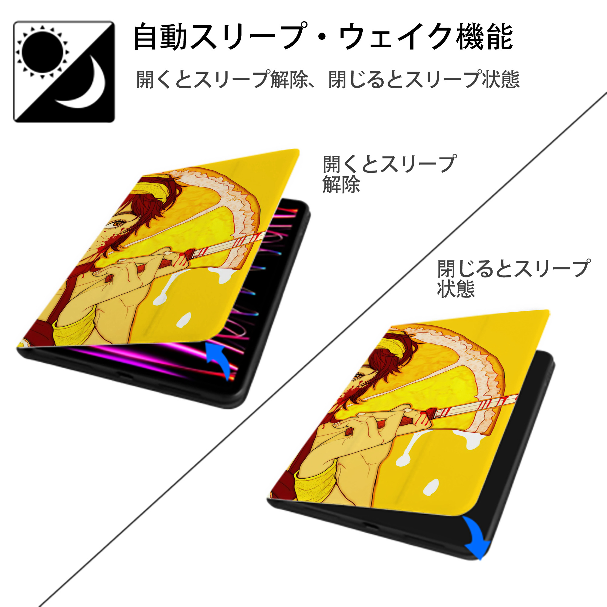 ジョジョの奇妙な冒険 JoJo's Bizarre Adventure IPad ケース ブック型 PUレザー TPU 耐衝撃 軽量 薄型 ペン収納なし 全面保護 IPad 各モデル対応