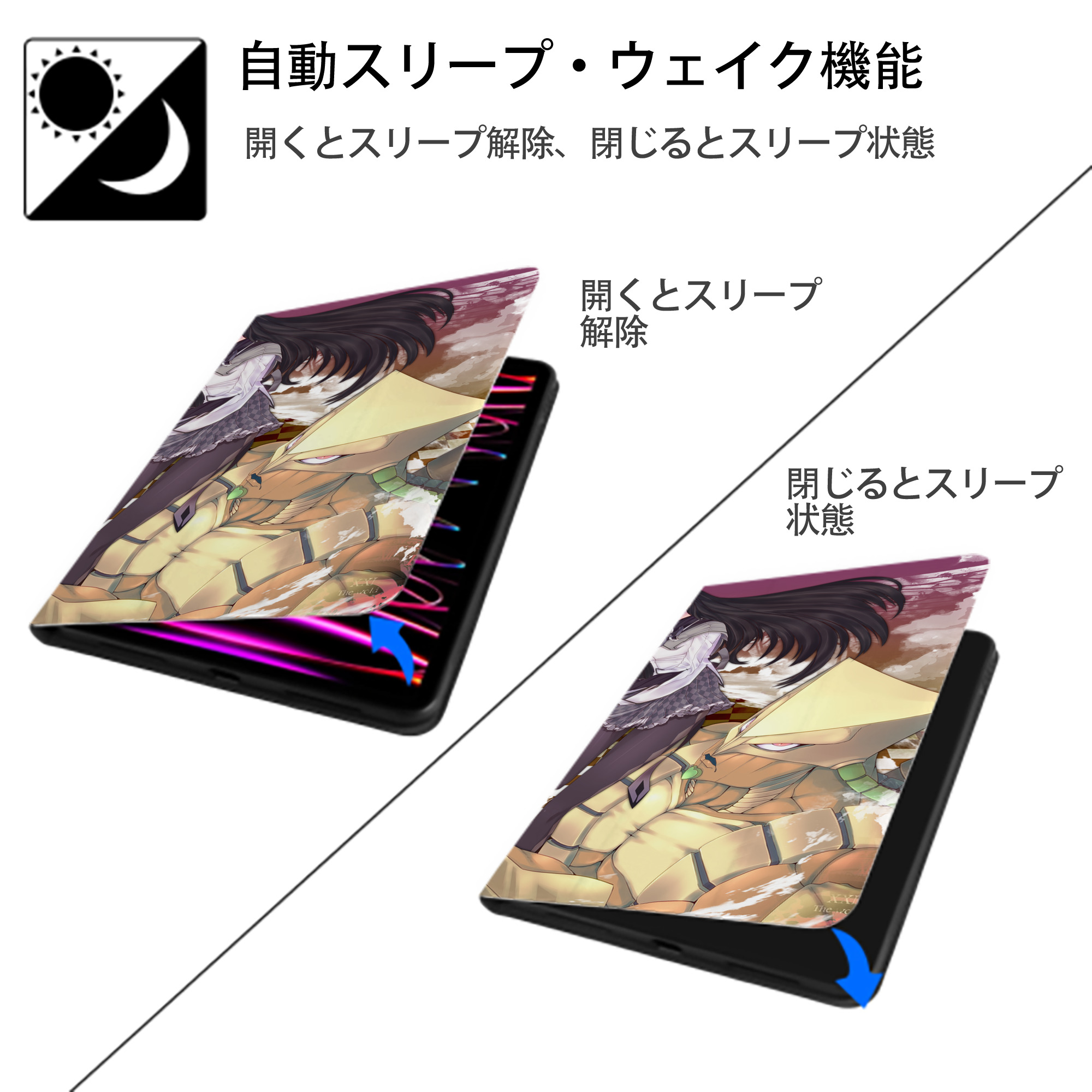 ジョジョの奇妙な冒険 JoJo's Bizarre Adventure IPad ケース ブック型 PUレザー TPU 耐衝撃 軽量 薄型 ペン収納なし 全面保護 IPad 各モデル対応