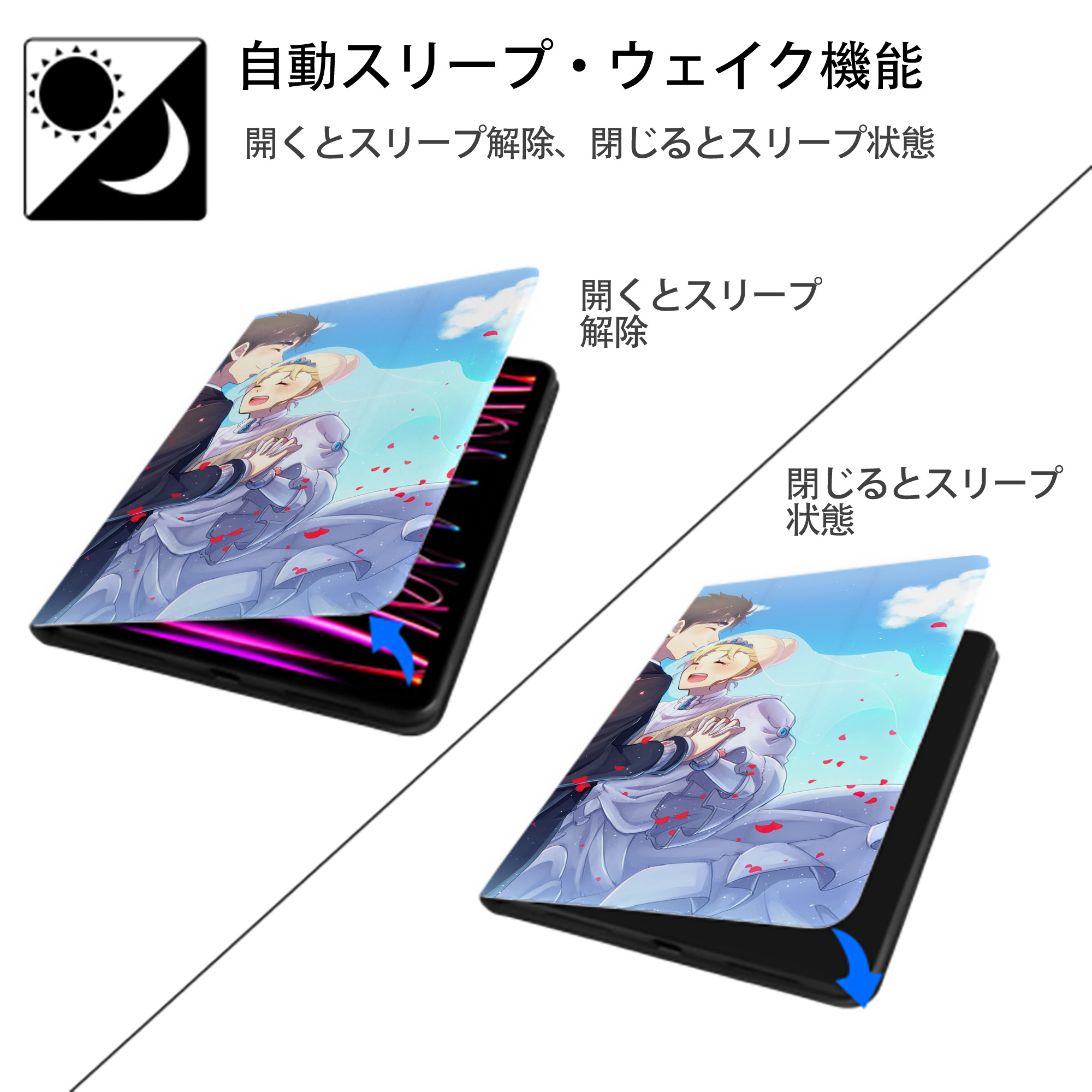ジョジョの奇妙な冒険 JoJo's Bizarre Adventure IPad ケース ブック型 PUレザー TPU 耐衝撃 軽量 薄型 ペン収納なし 全面保護 IPad 各モデル対応