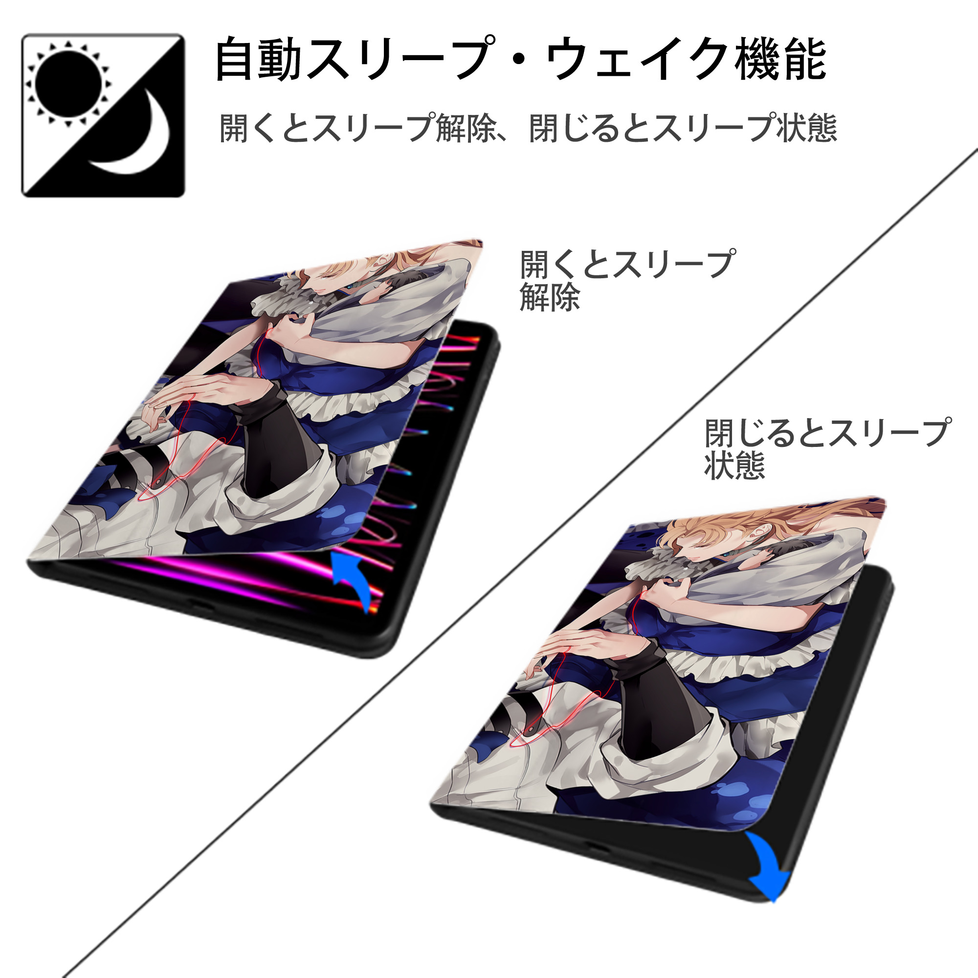 ジョジョの奇妙な冒険 JoJo's Bizarre Adventure IPadケース ペンホルダー付き ブックスタイルデザイン
