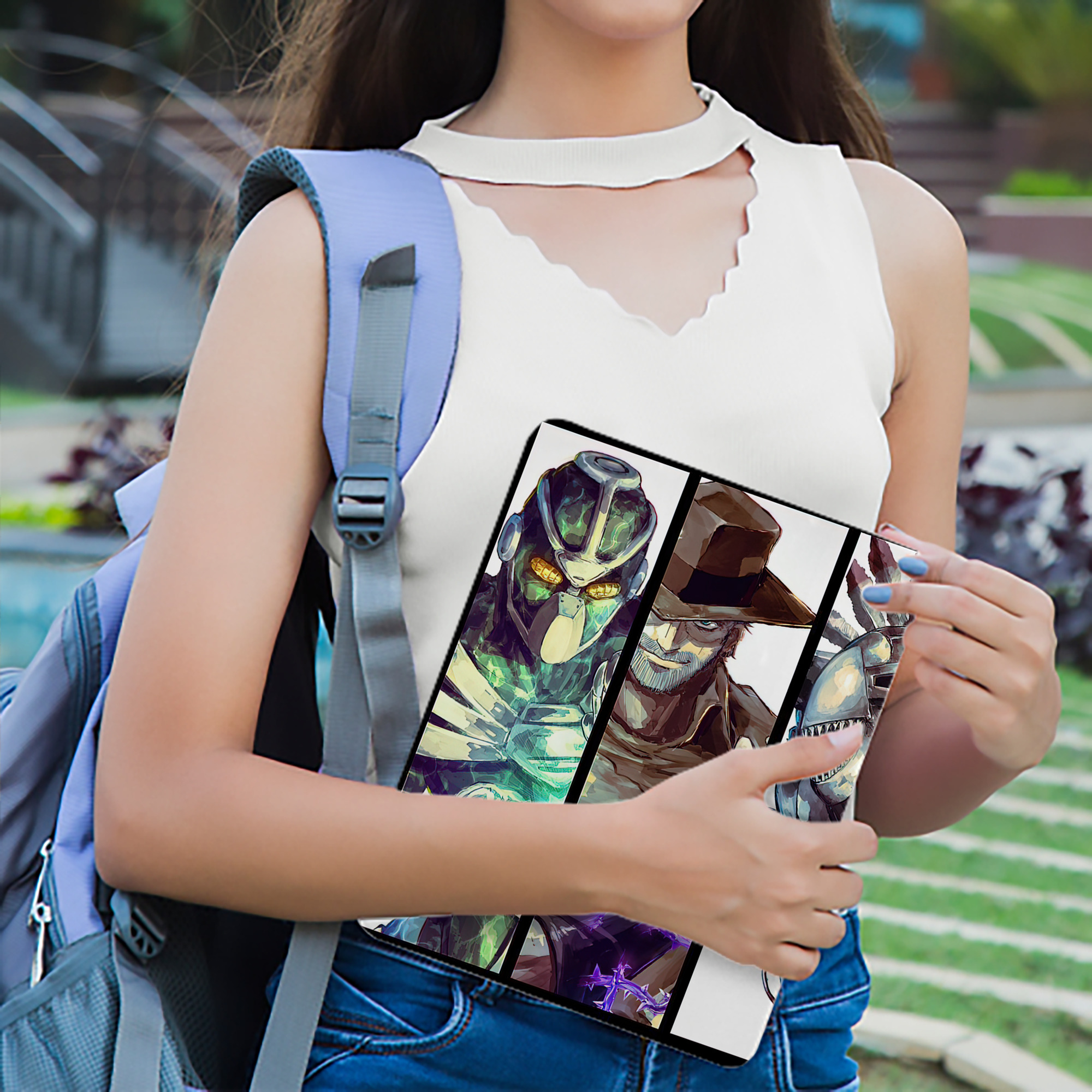 ジョジョの奇妙な冒険 JoJo's Bizarre Adventure IPadケース ペンホルダー付き ブックスタイルデザイン