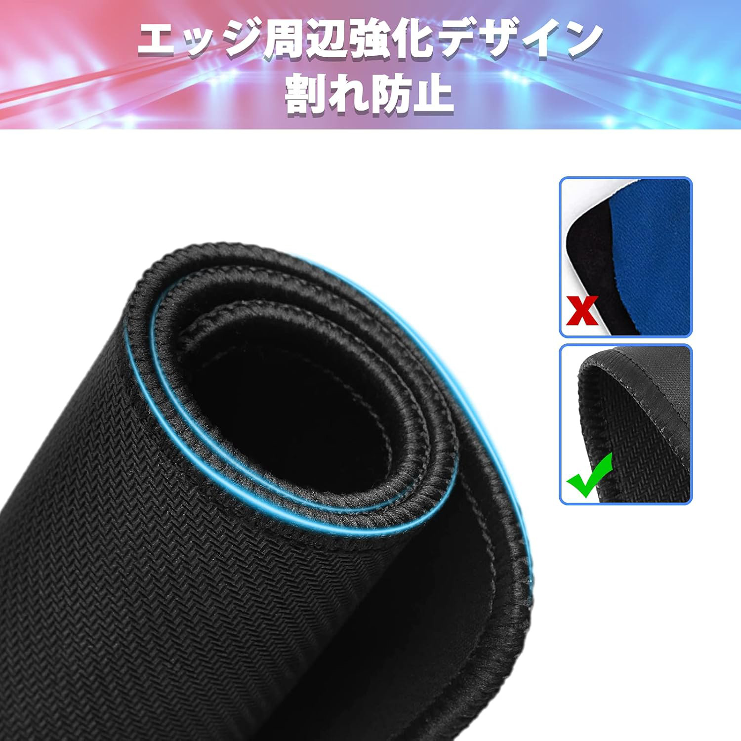 ジョジョの奇妙な冒険 JoJo's Bizarre Adventure マウスパッド ステッチ加工 ラバー素材 防水 滑り止め 超薄型 ゲーミング/オフィス対応