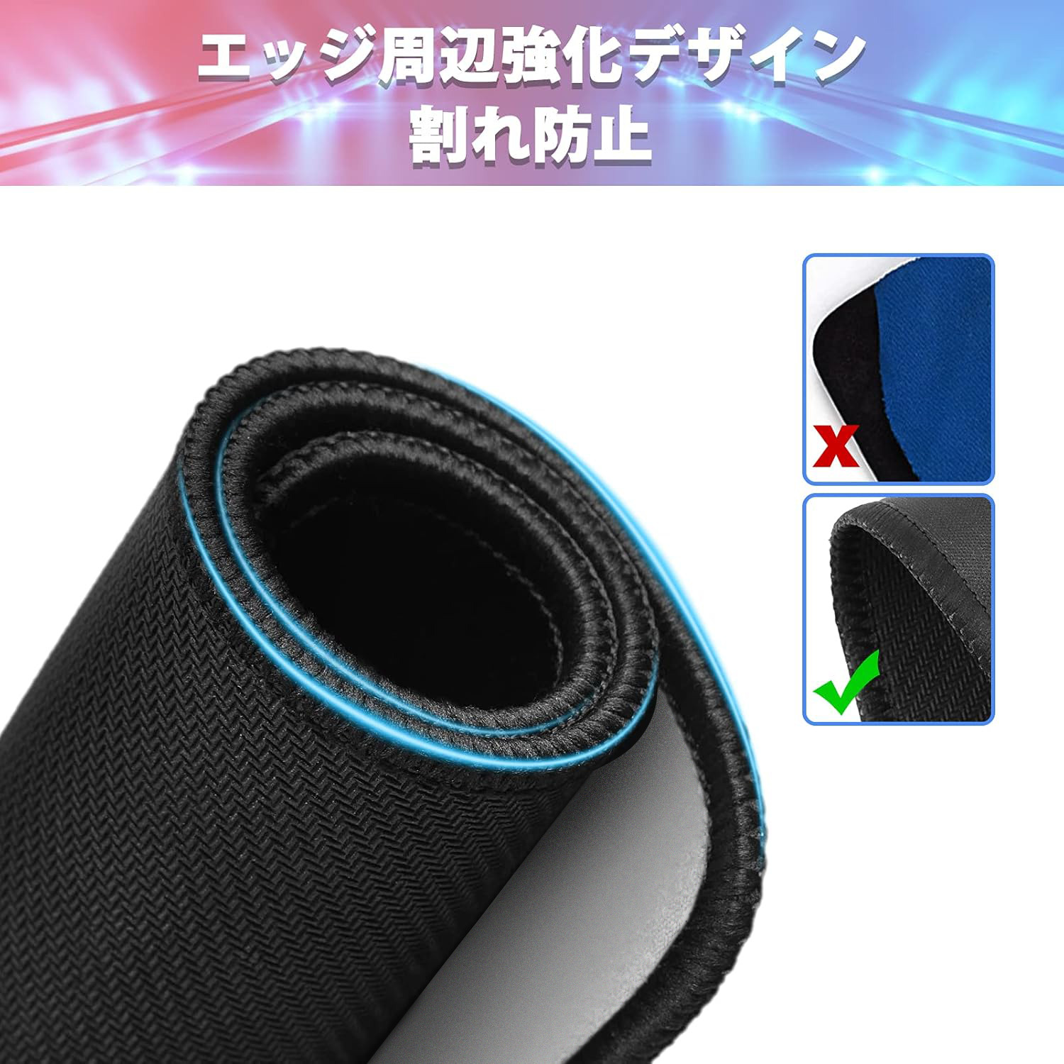ジョジョの奇妙な冒険 JoJo's Bizarre Adventure ステッチ加工 大判デスクマット／滑り止めマウスパッド
