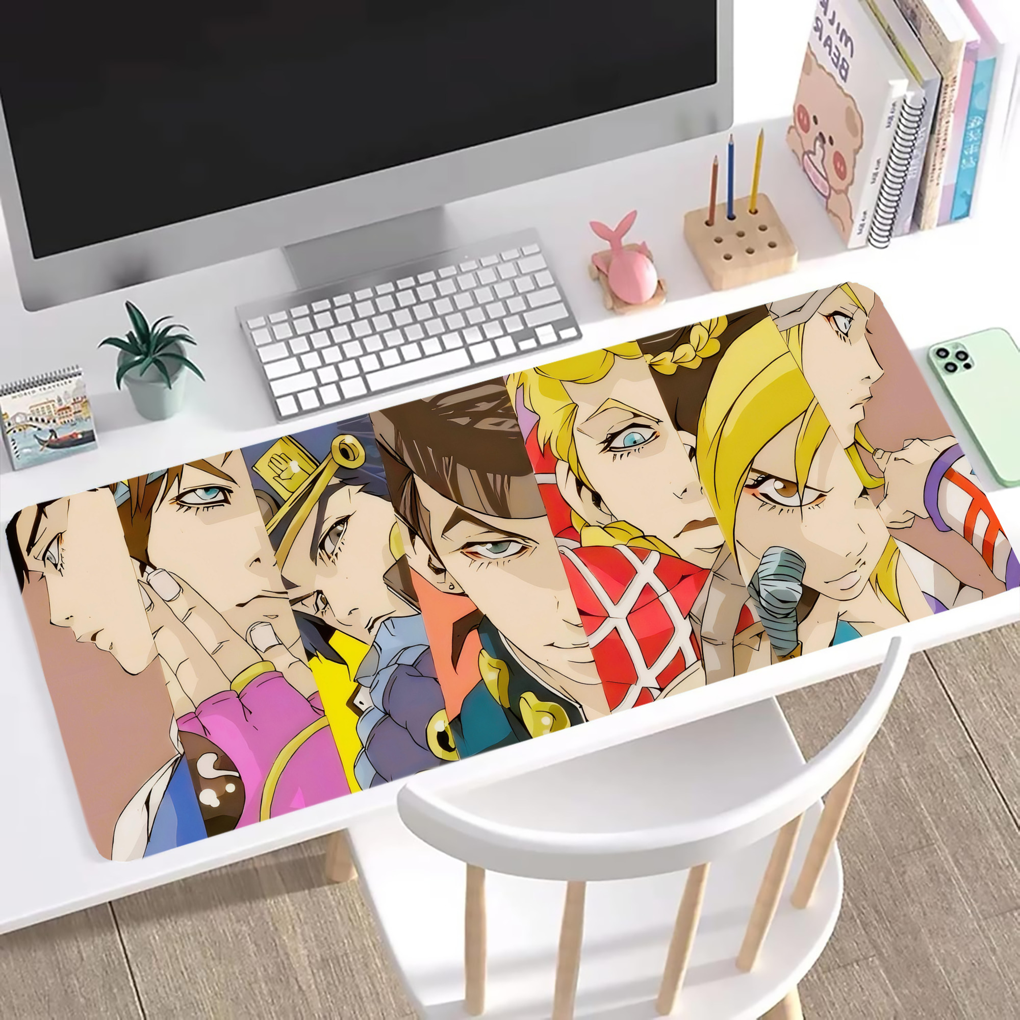 （画像用） ジョジョの奇妙な冒険 JoJo's Bizarre Adventure ステッチ加工 大判デスクマット／滑り止めマウスパッド