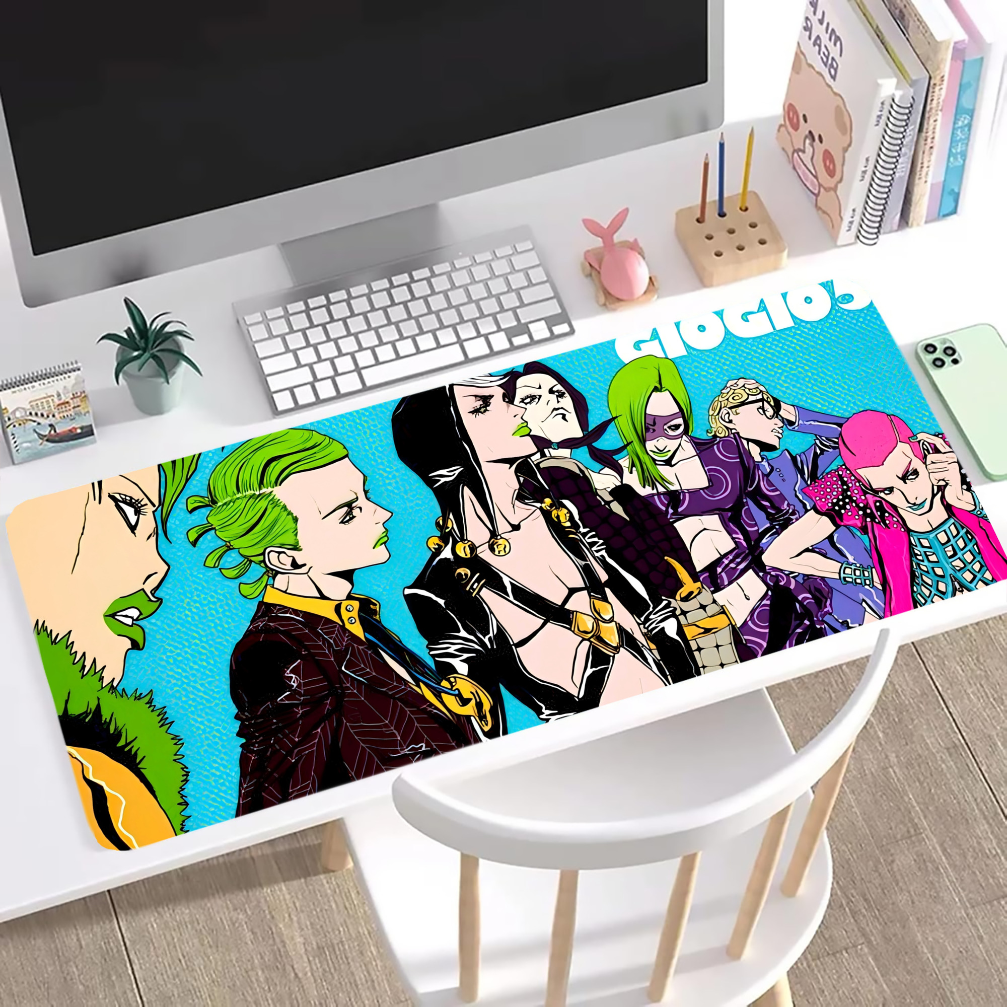 （画像用） ジョジョの奇妙な冒険 JoJo's Bizarre Adventure ステッチ加工 大判デスクマット／滑り止めマウスパッド