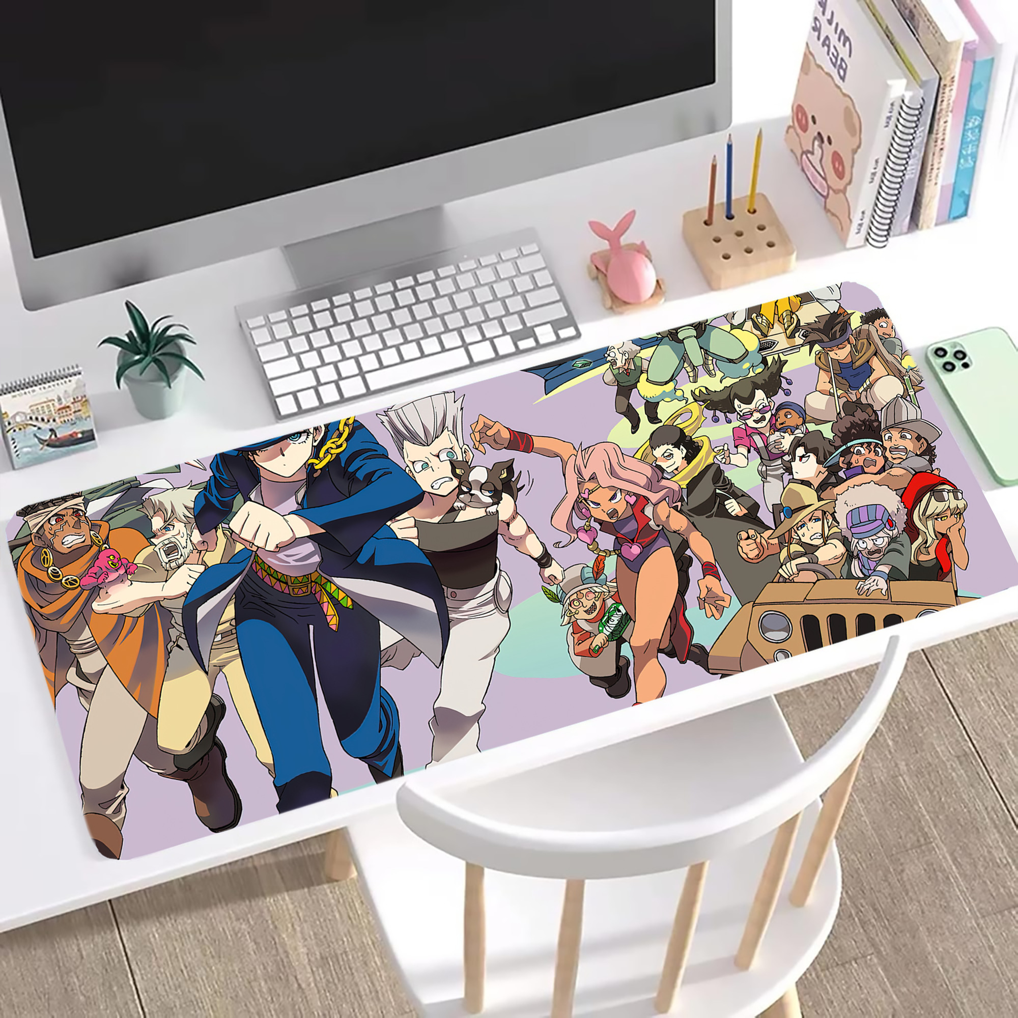 （画像用） ジョジョの奇妙な冒険 JoJo's Bizarre Adventure ステッチ加工 大判デスクマット／滑り止めマウスパッド