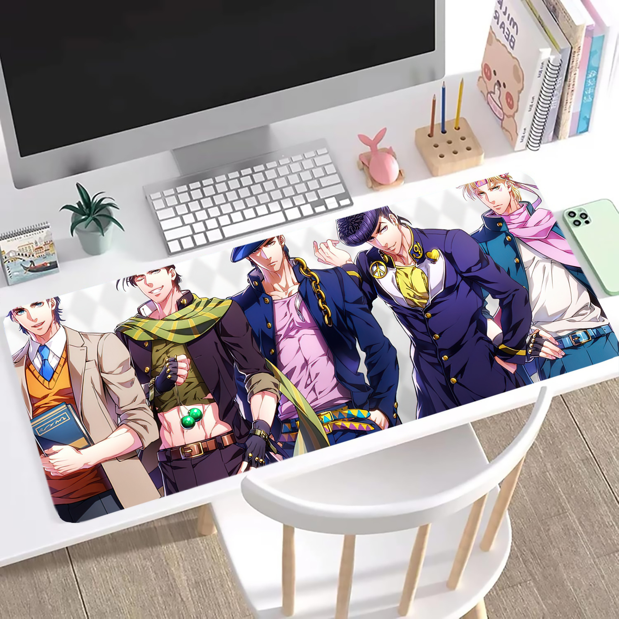 （画像用） ジョジョの奇妙な冒険 JoJo's Bizarre Adventure ステッチ加工 大判デスクマット／滑り止めマウスパッド