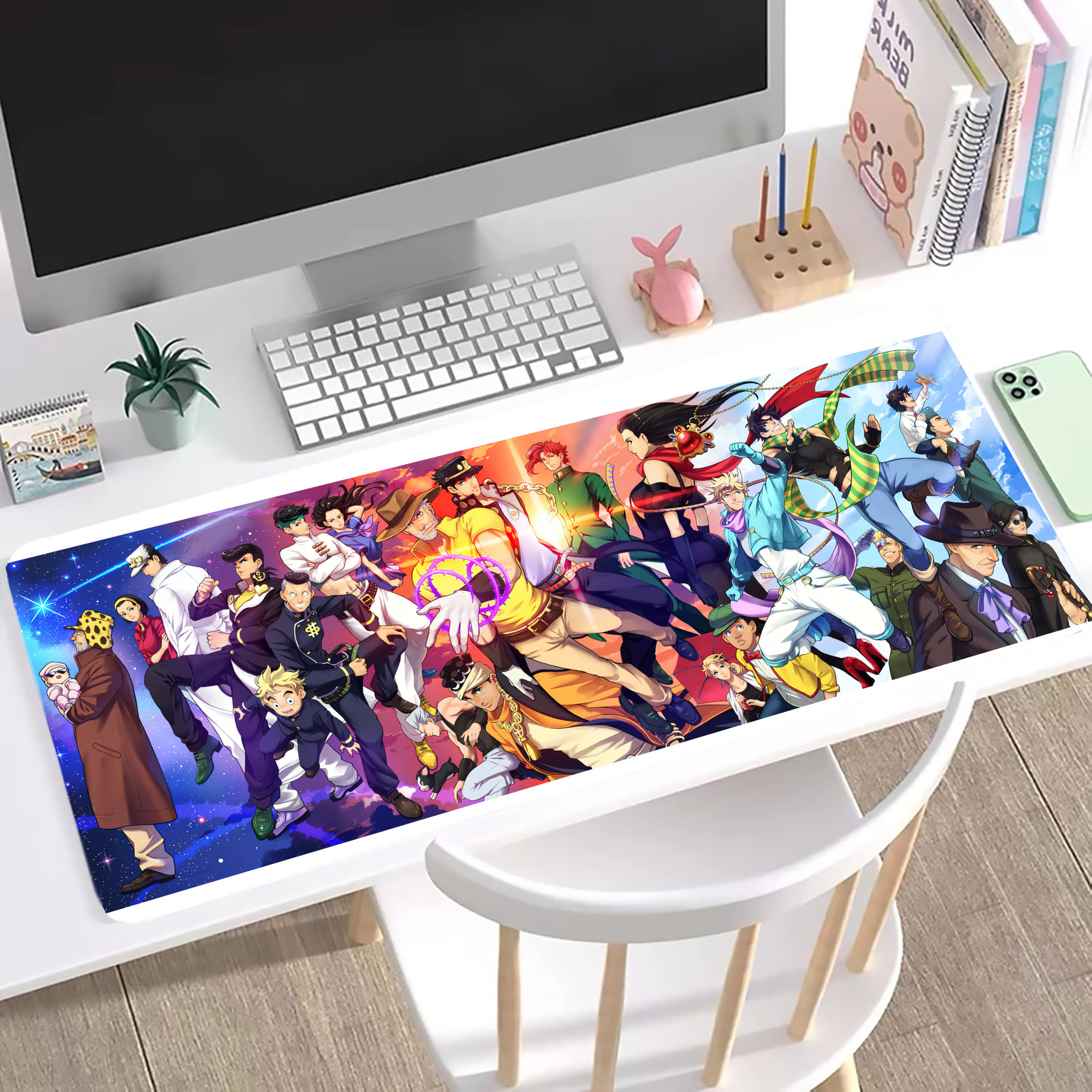 （画像用） ジョジョの奇妙な冒険 JoJo's Bizarre Adventure ステッチ加工 大判デスクマット／滑り止めマウスパッド