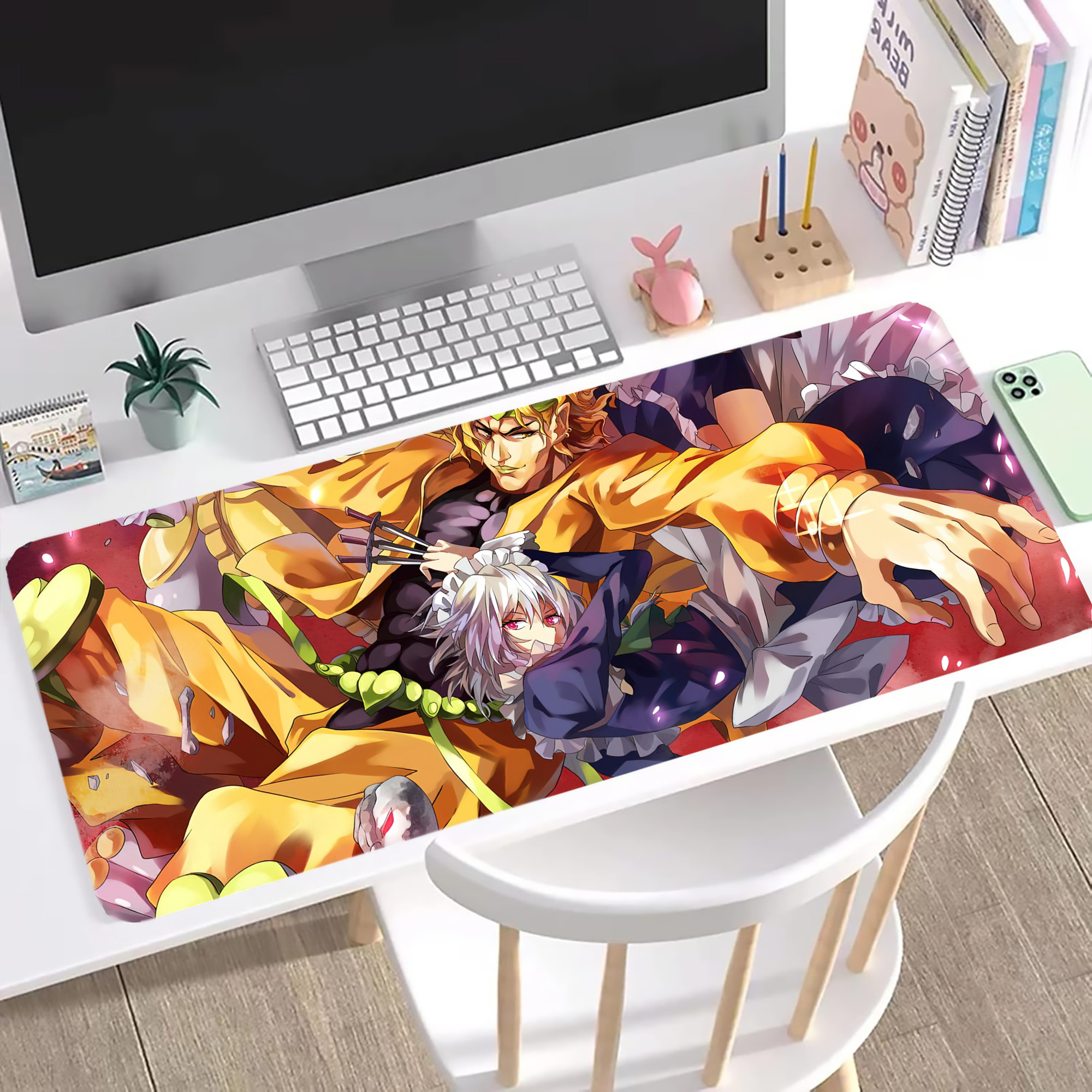 （画像用） ジョジョの奇妙な冒険 JoJo's Bizarre Adventure ステッチ加工 大判デスクマット／滑り止めマウスパッド