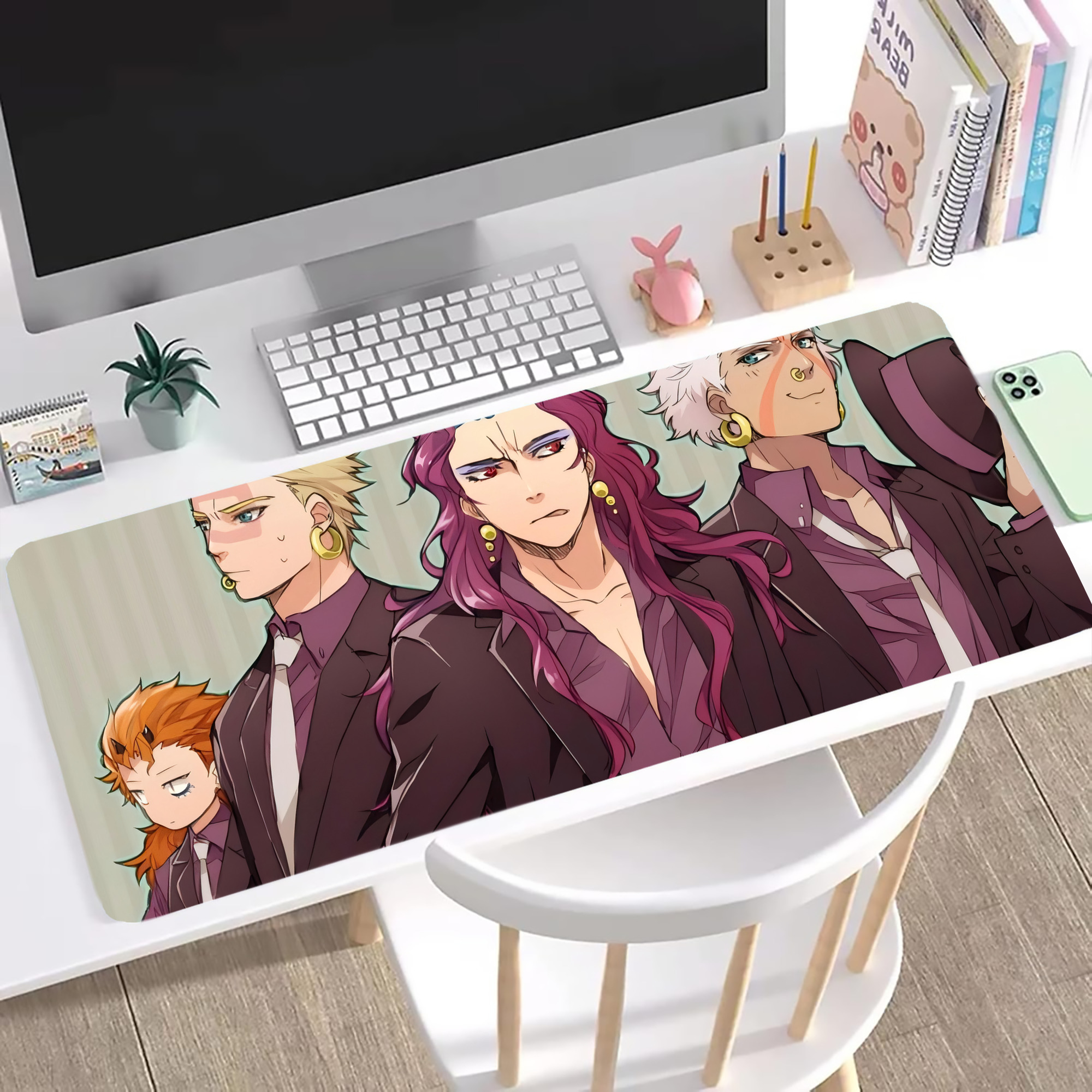 （画像用） ジョジョの奇妙な冒険 JoJo's Bizarre Adventure ステッチ加工 大判デスクマット／滑り止めマウスパッド
