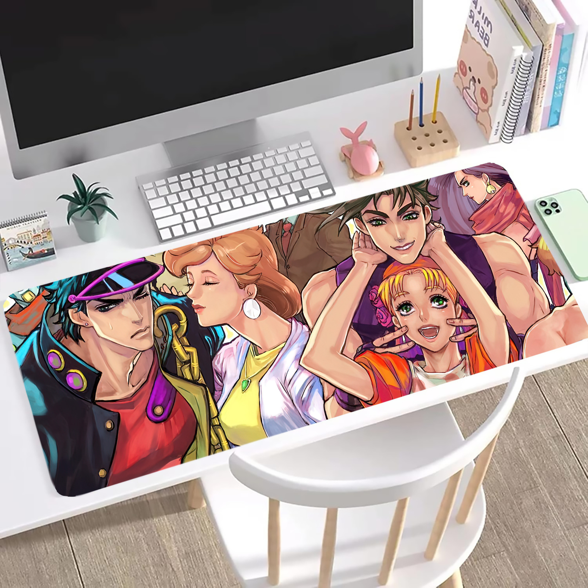 （画像用） ジョジョの奇妙な冒険 JoJo's Bizarre Adventure ステッチ加工 大判デスクマット／滑り止めマウスパッド