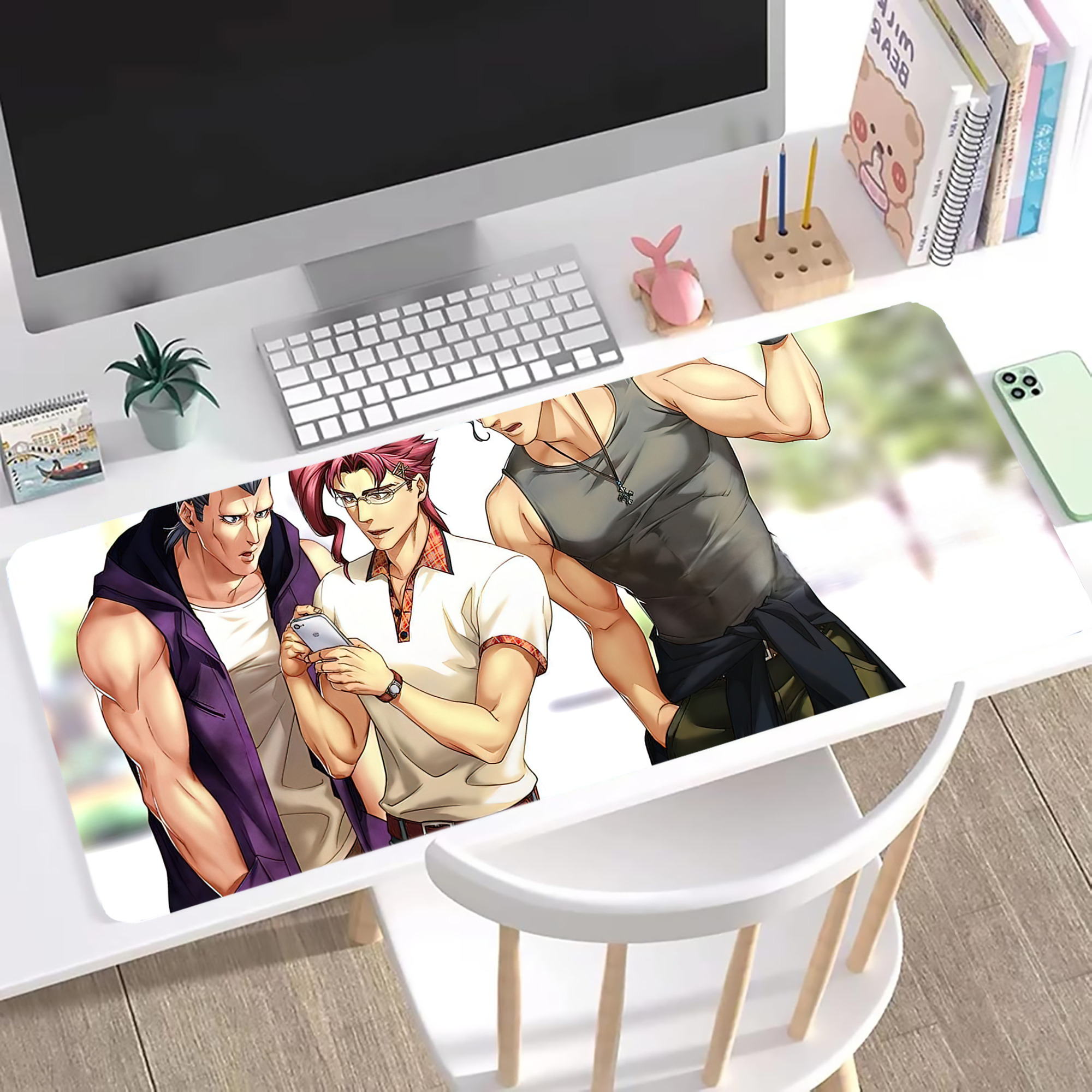 （画像用） ジョジョの奇妙な冒険 JoJo's Bizarre Adventure ステッチ加工 大判デスクマット／滑り止めマウスパッド