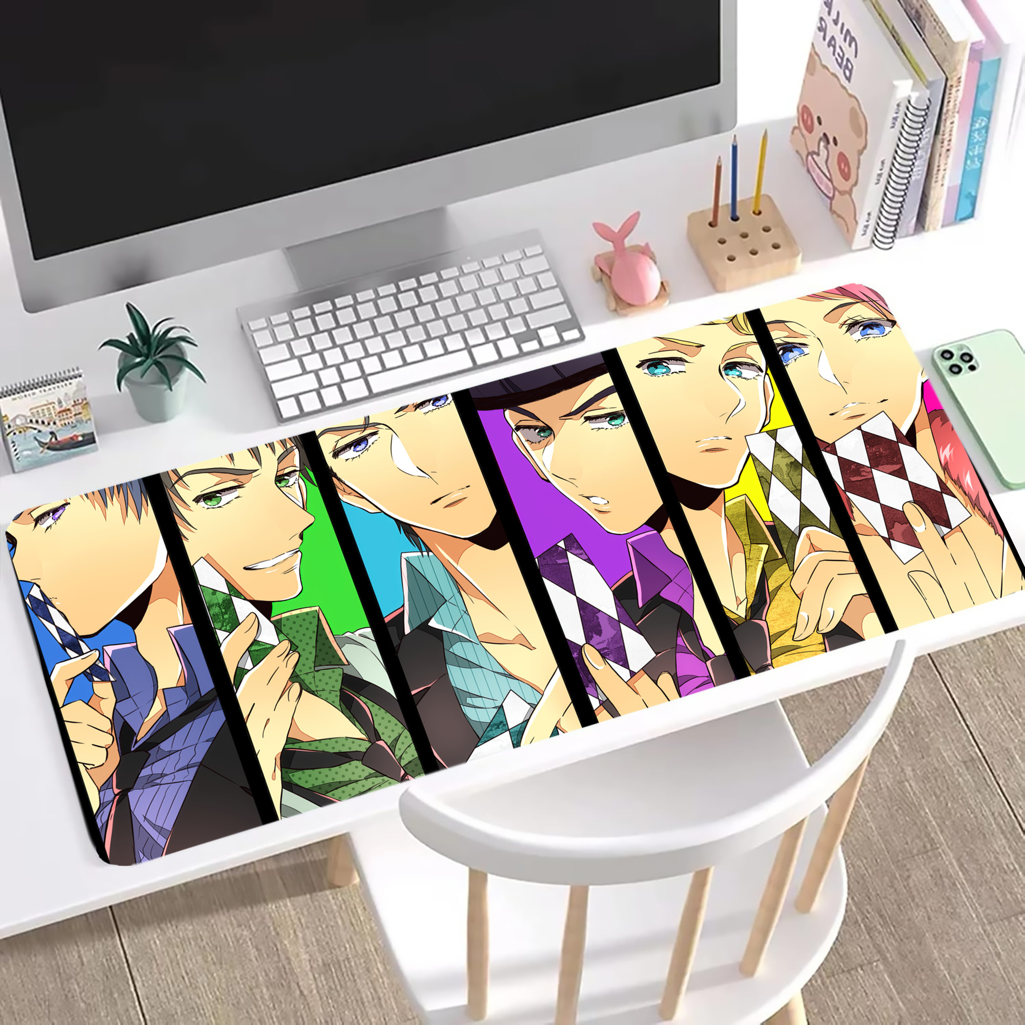 （画像用） ジョジョの奇妙な冒険 JoJo's Bizarre Adventure ステッチ加工 大判デスクマット／滑り止めマウスパッド
