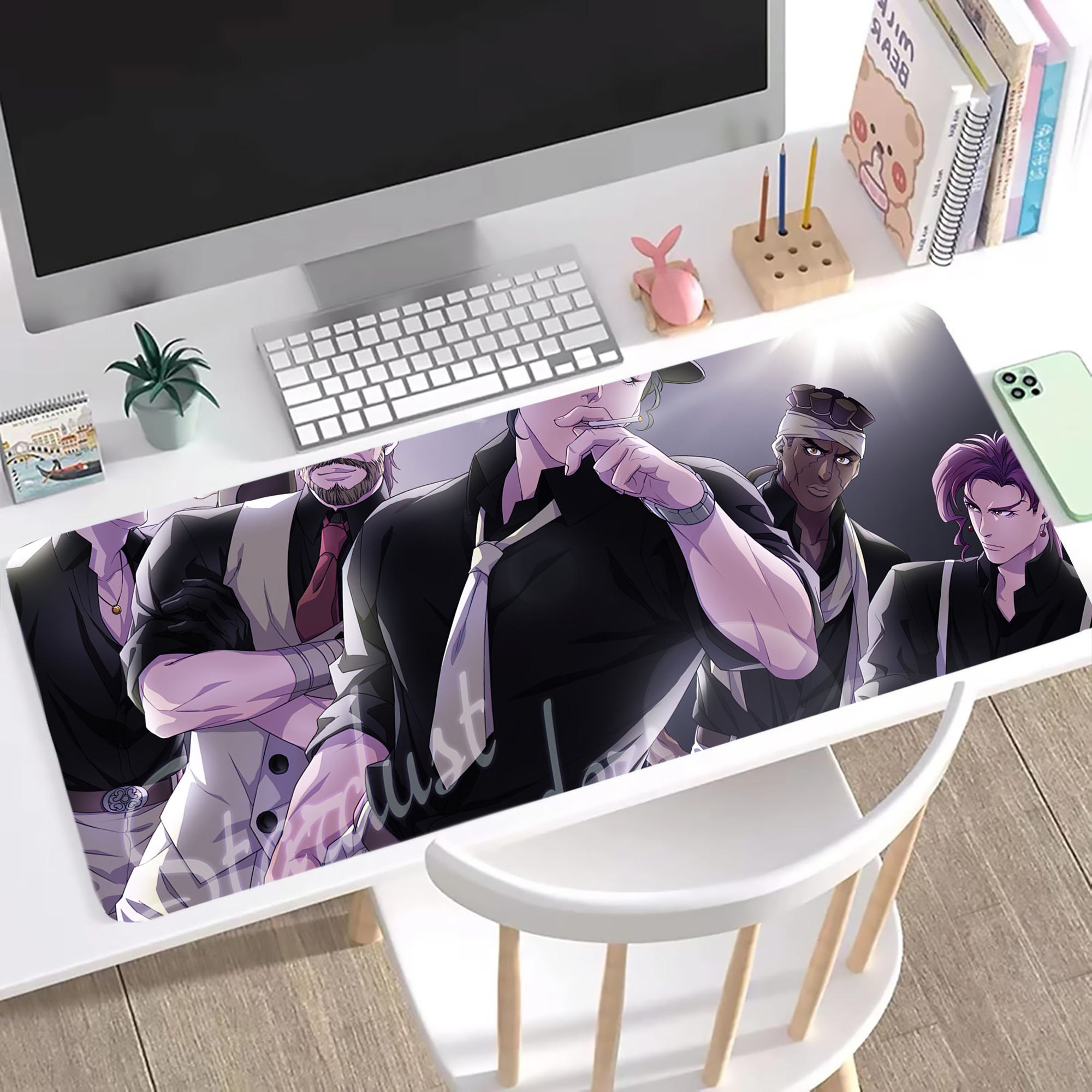 （画像用） ジョジョの奇妙な冒険 JoJo's Bizarre Adventure ステッチ加工 大判デスクマット／滑り止めマウスパッド