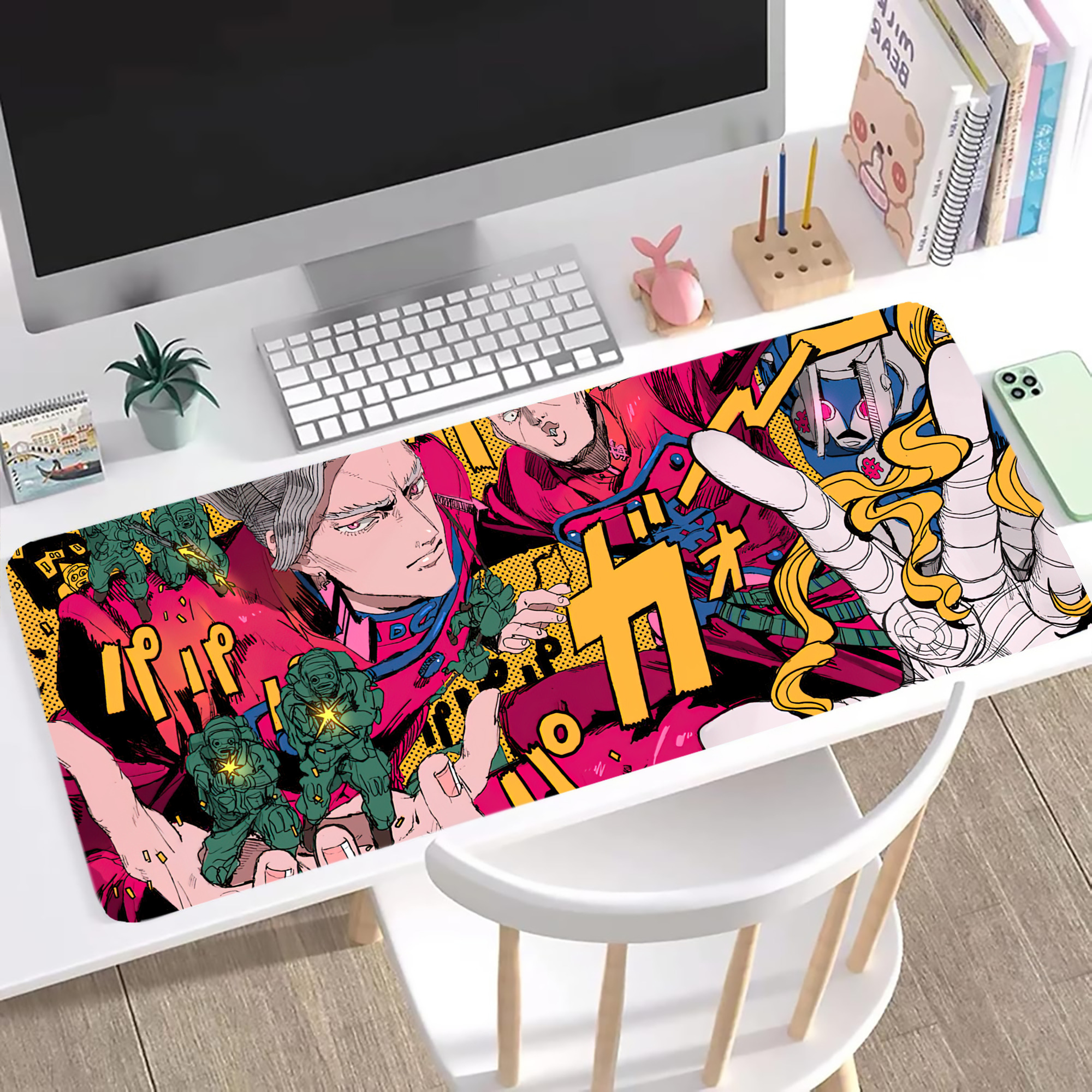 （画像用） ジョジョの奇妙な冒険 JoJo's Bizarre Adventure ステッチ加工 大判デスクマット／滑り止めマウスパッド