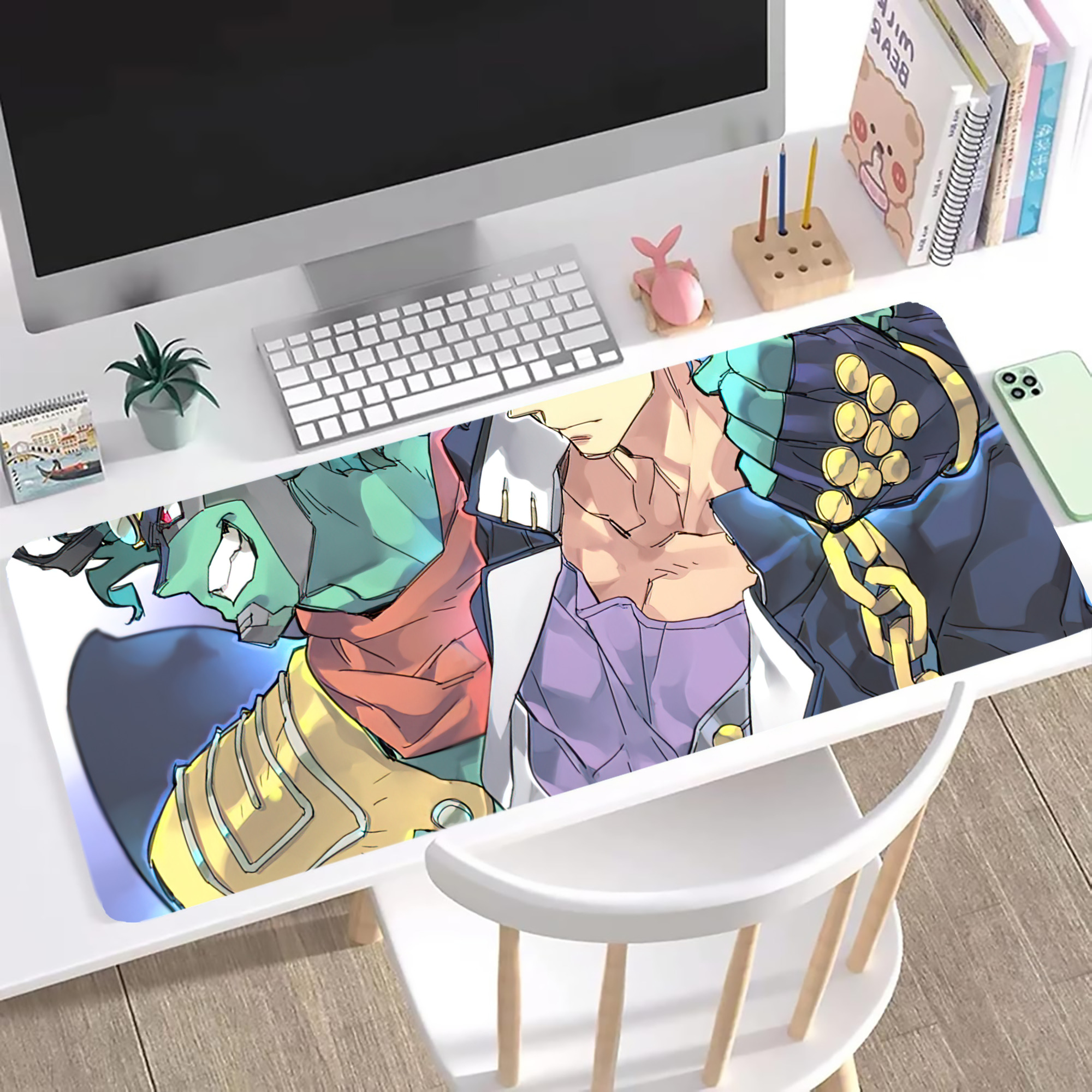（画像用） ジョジョの奇妙な冒険 JoJo's Bizarre Adventure ステッチ加工 大判デスクマット／滑り止めマウスパッド