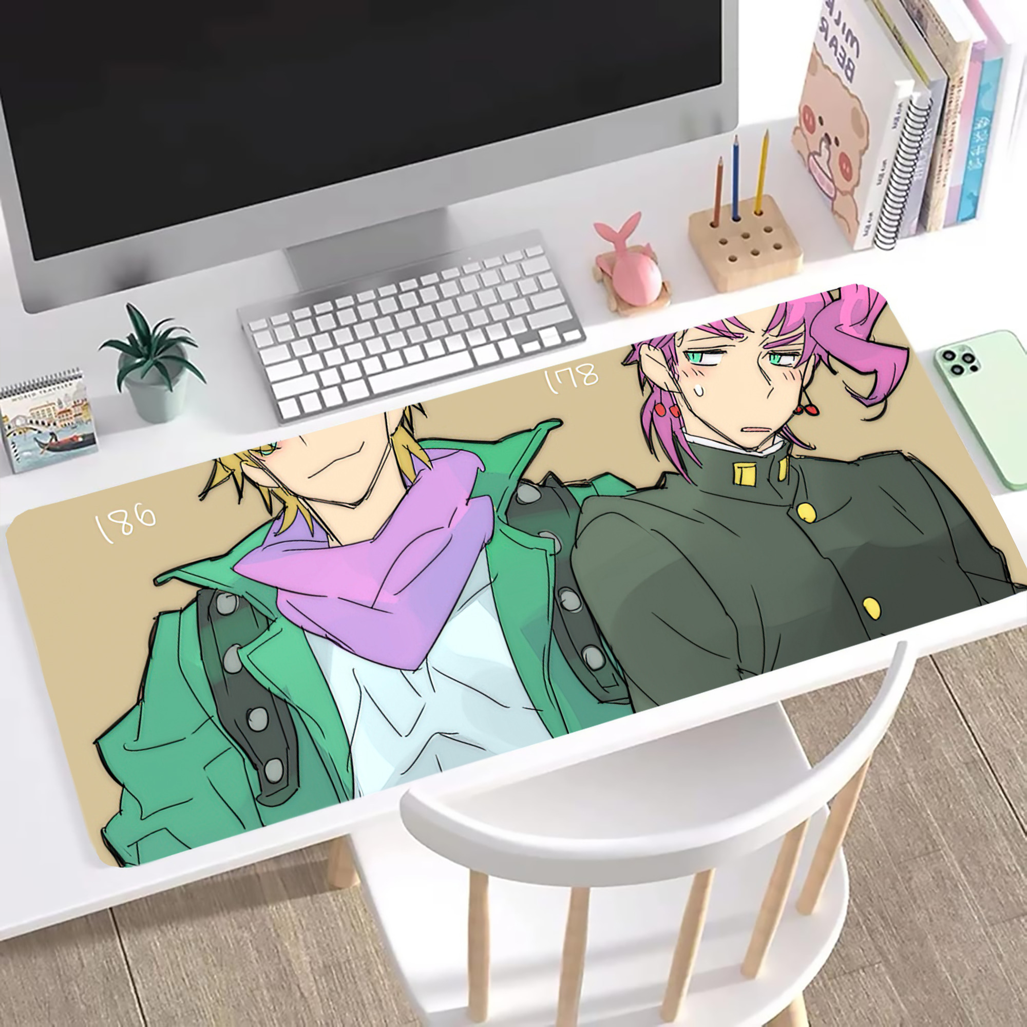 （画像用） ジョジョの奇妙な冒険 JoJo's Bizarre Adventure ステッチ加工 大判デスクマット／滑り止めマウスパッド