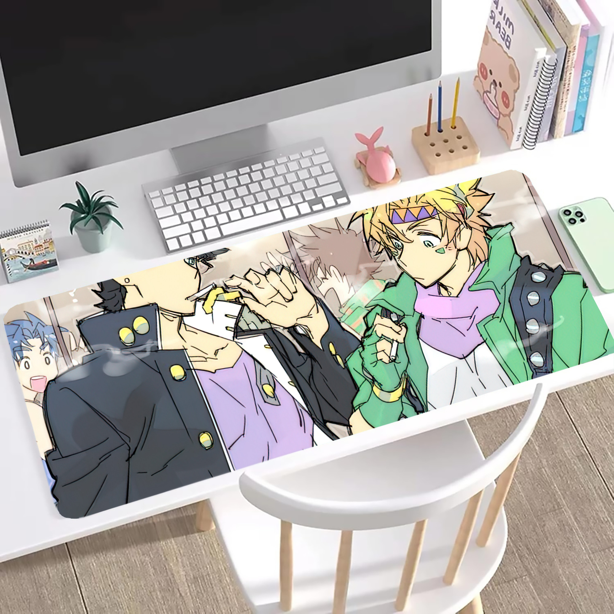 （画像用） ジョジョの奇妙な冒険 JoJo's Bizarre Adventure ステッチ加工 大判デスクマット／滑り止めマウスパッド