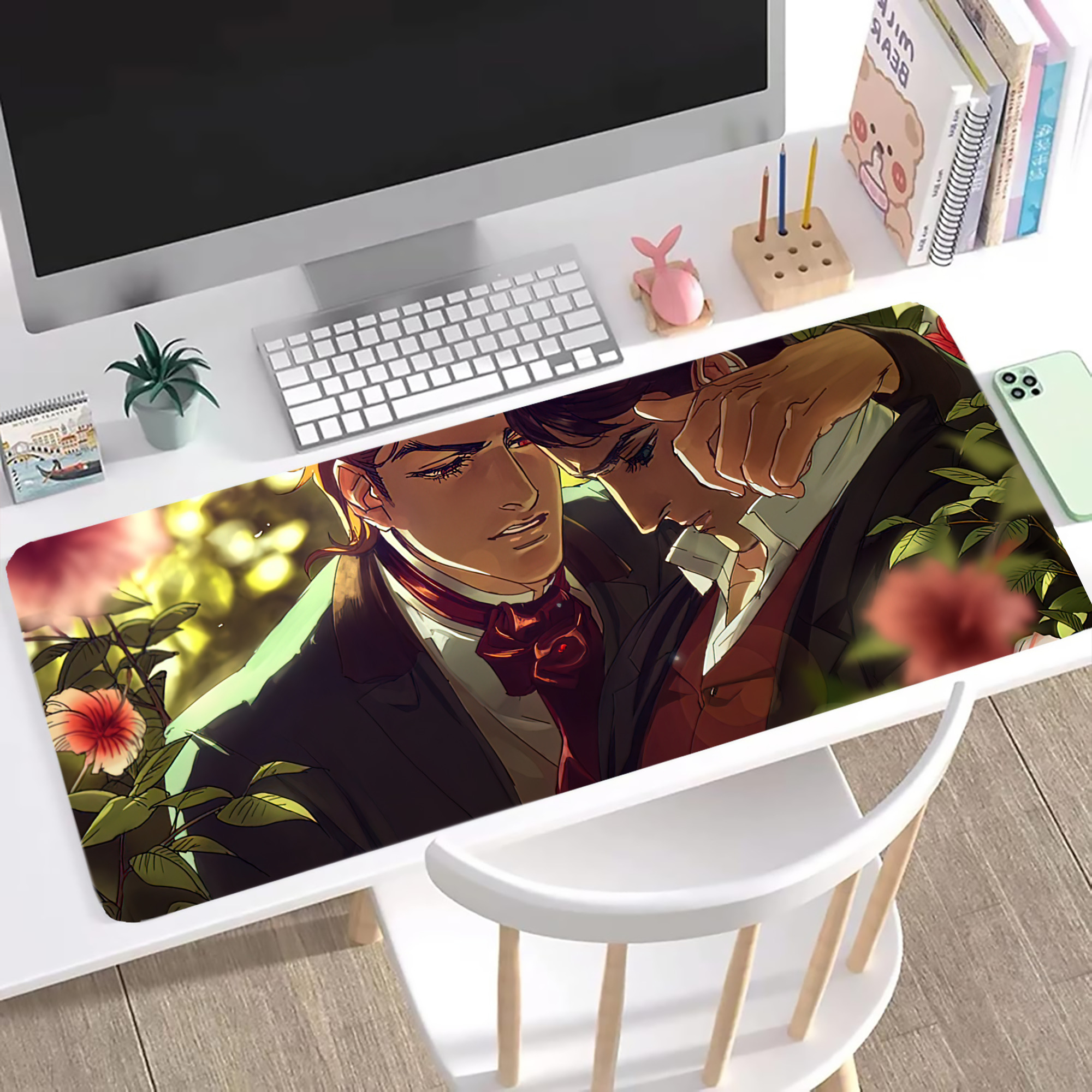 （画像用） ジョジョの奇妙な冒険 JoJo's Bizarre Adventure ステッチ加工 大判デスクマット／滑り止めマウスパッド