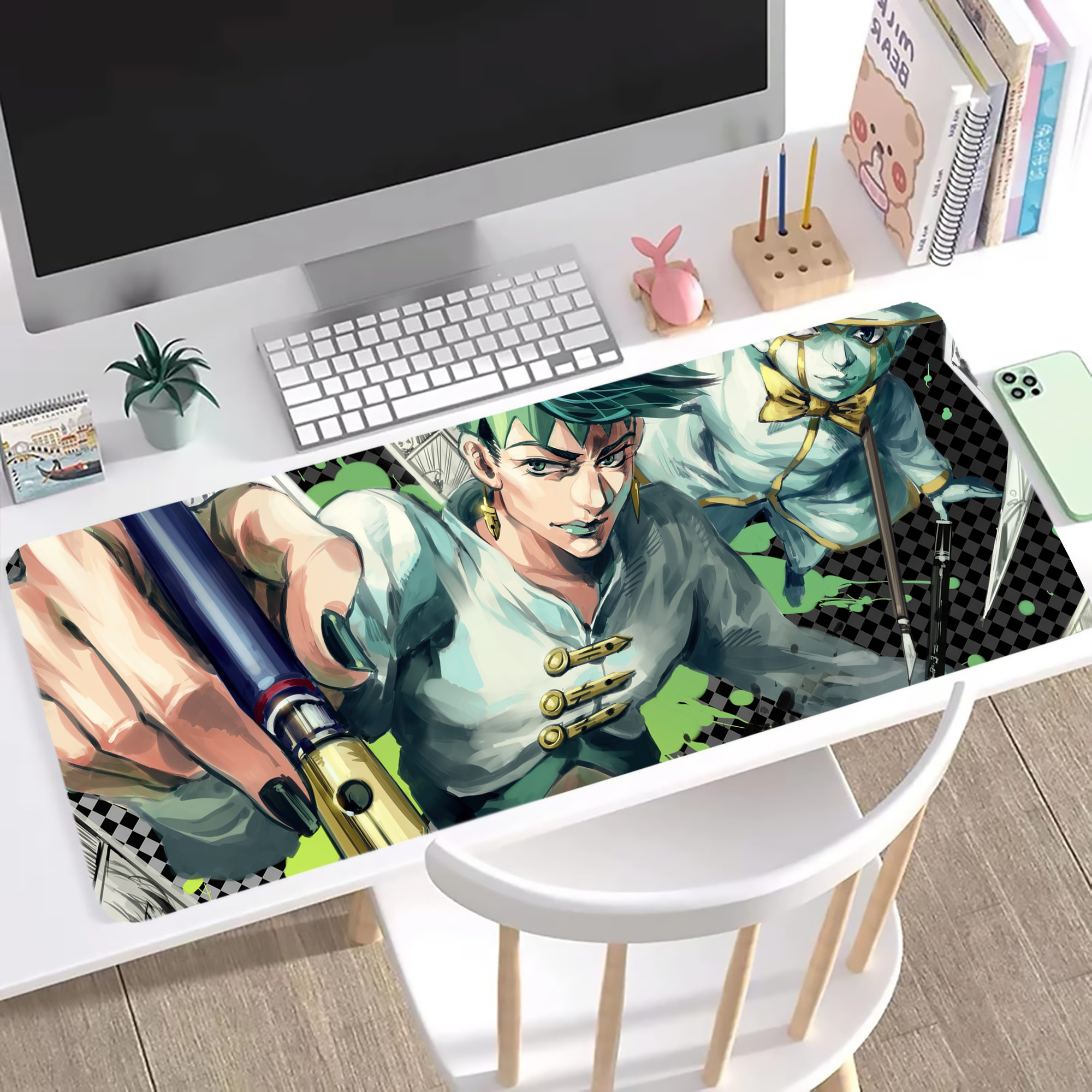 （画像用） ジョジョの奇妙な冒険 JoJo's Bizarre Adventure ステッチ加工 大判デスクマット／滑り止めマウスパッド
