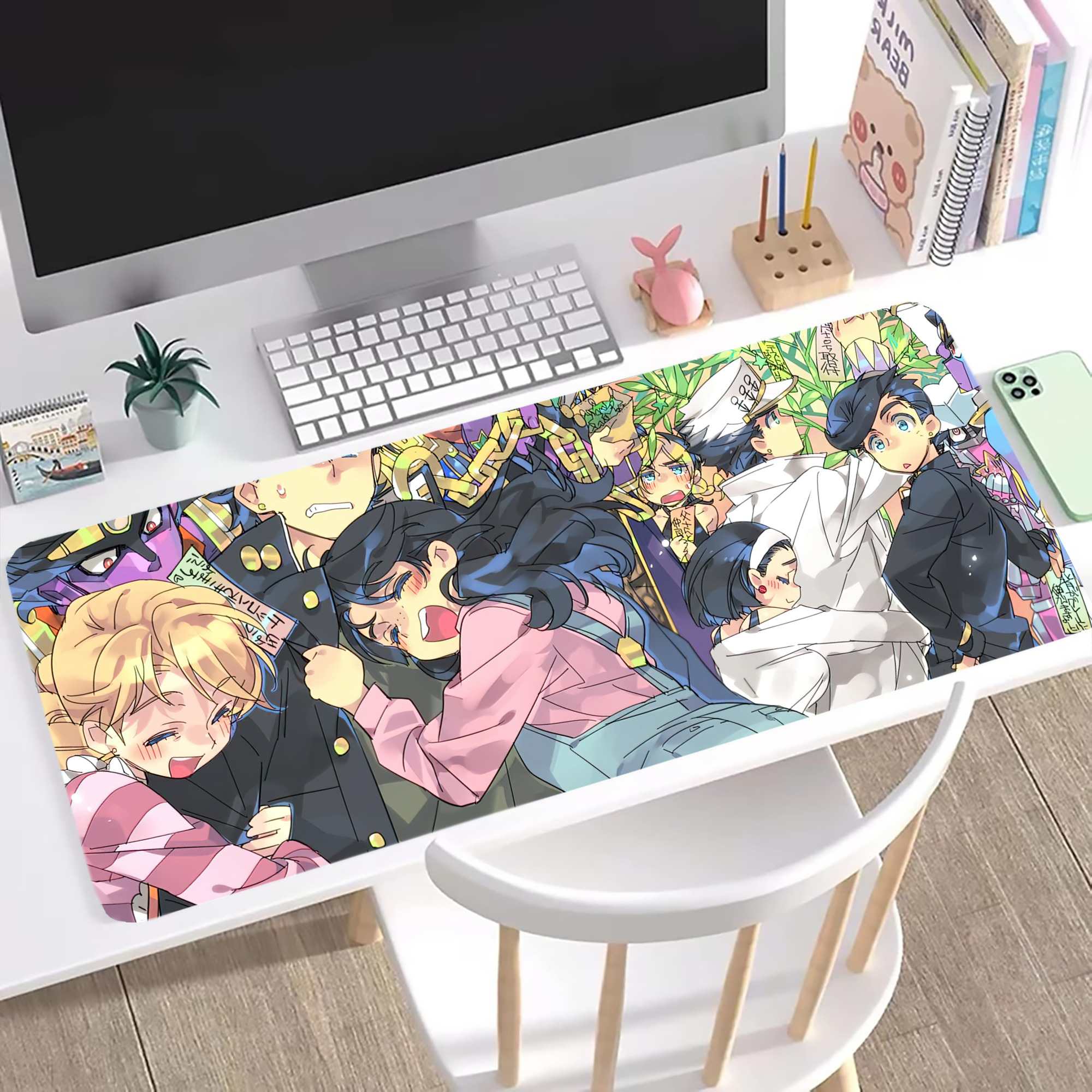 （画像用） ジョジョの奇妙な冒険 JoJo's Bizarre Adventure ステッチ加工 大判デスクマット／滑り止めマウスパッド