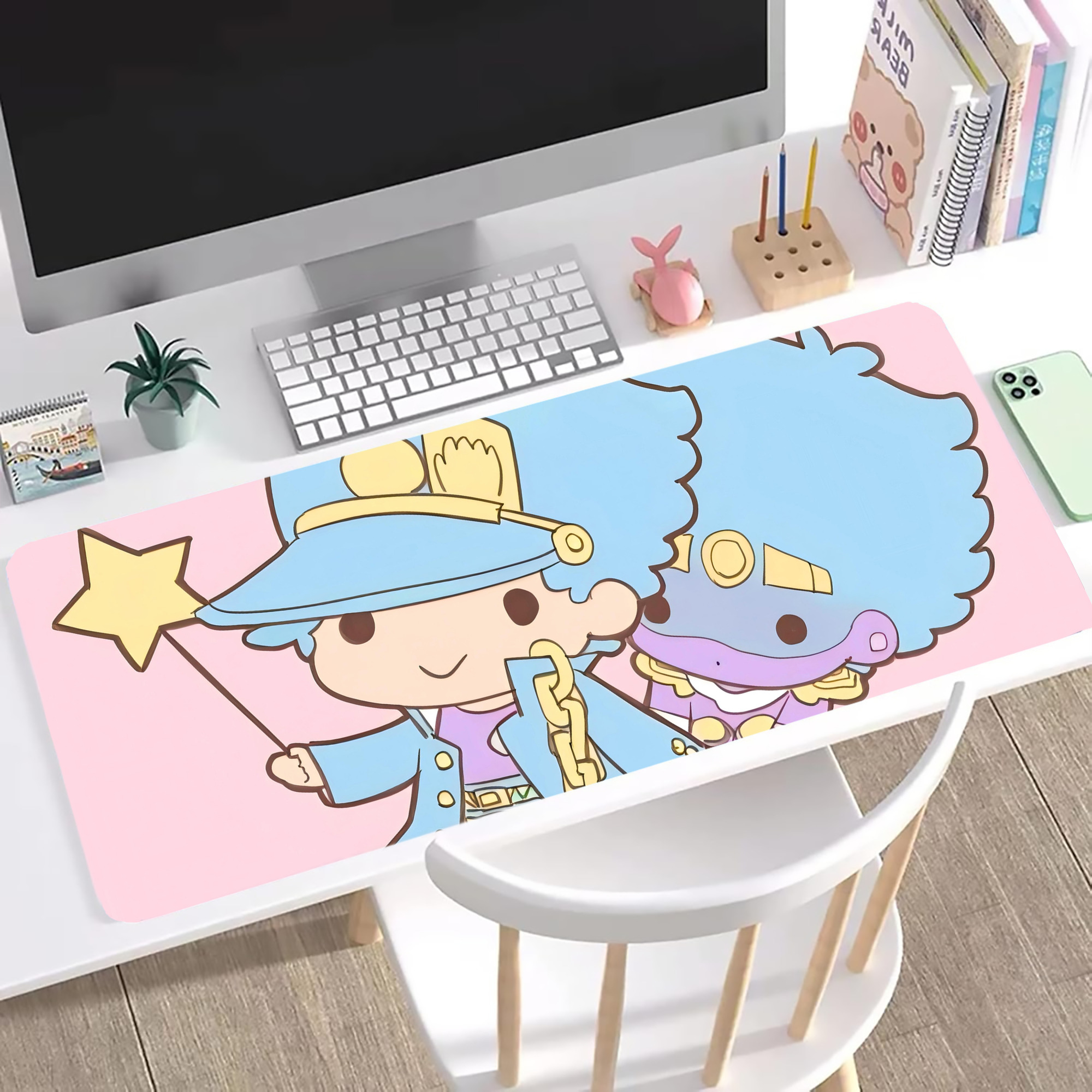 （画像用） ジョジョの奇妙な冒険 JoJo's Bizarre Adventure ステッチ加工 大判デスクマット／滑り止めマウスパッド