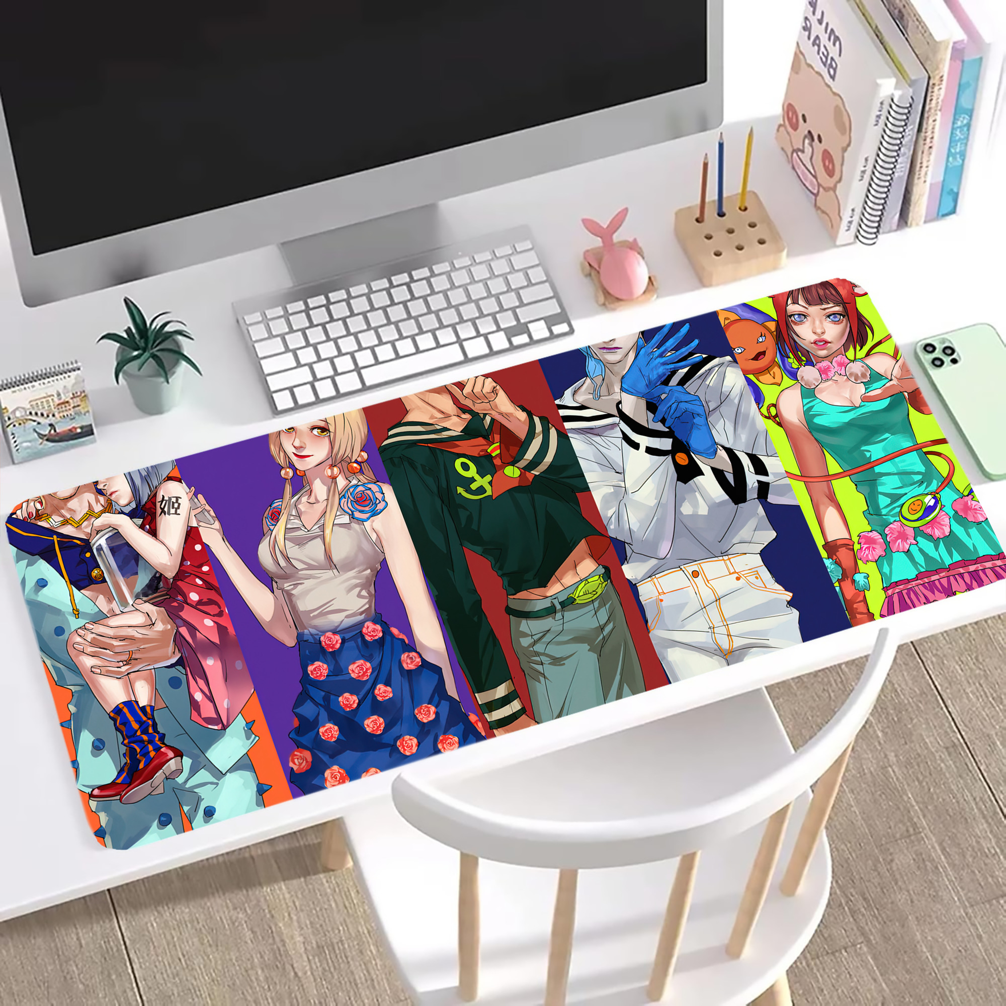 （画像用） ジョジョの奇妙な冒険 JoJo's Bizarre Adventure ステッチ加工 大判デスクマット／滑り止めマウスパッド