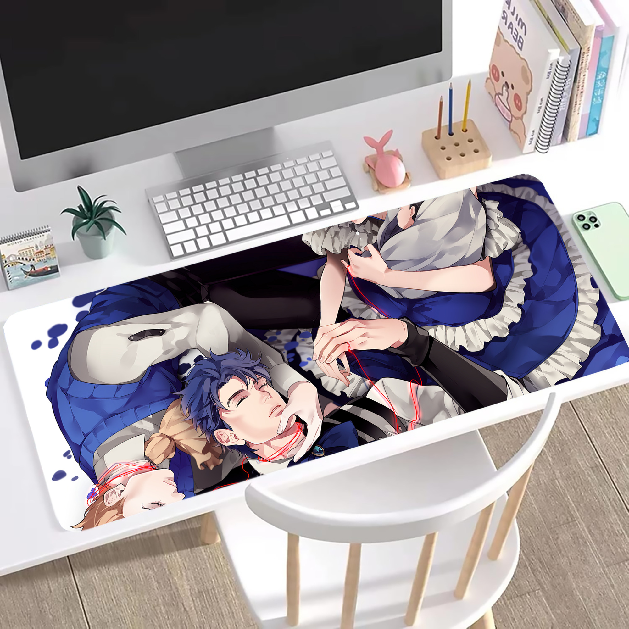 （画像用） ジョジョの奇妙な冒険 JoJo's Bizarre Adventure ステッチ加工 大判デスクマット／滑り止めマウスパッド