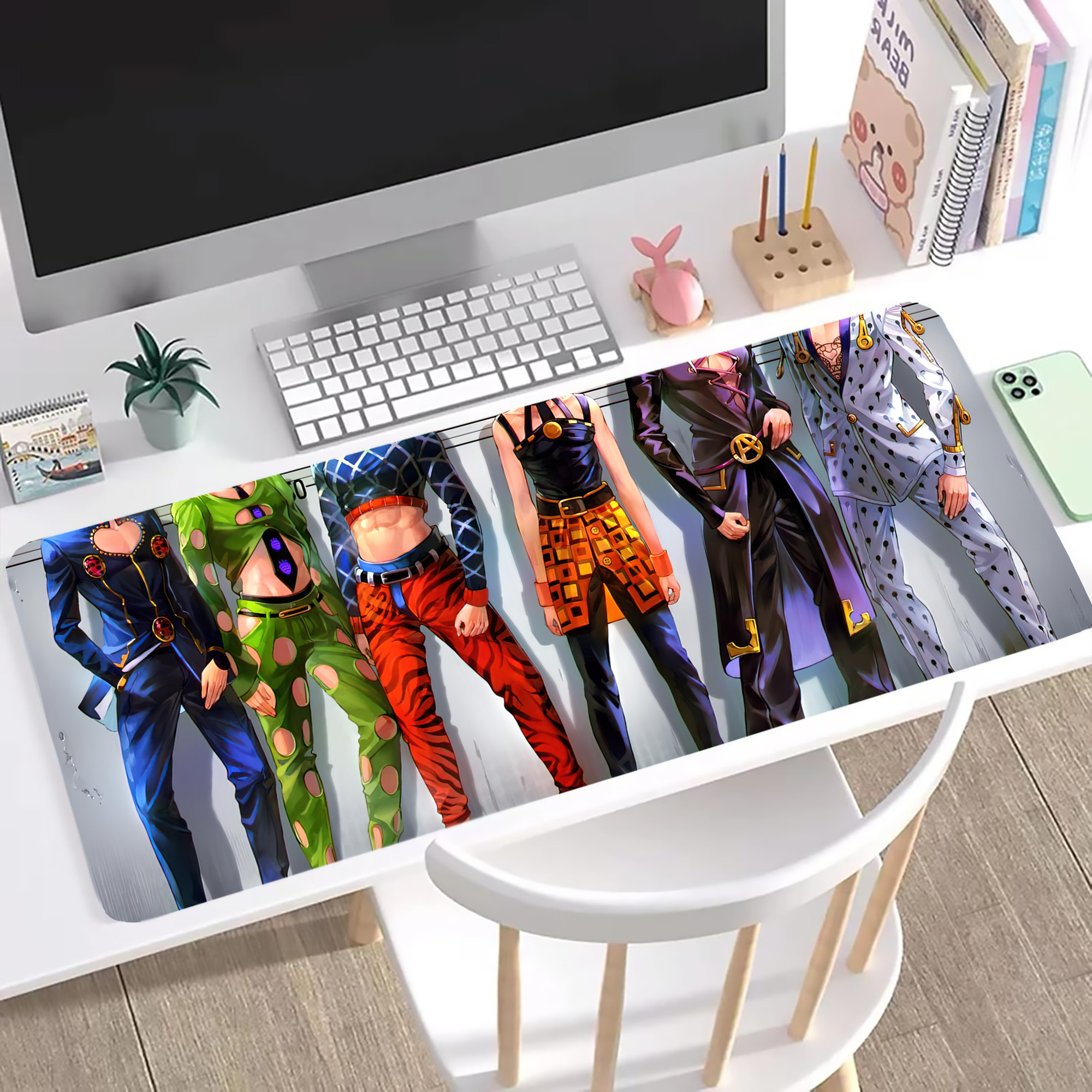（画像用） ジョジョの奇妙な冒険 JoJo's Bizarre Adventure ステッチ加工 大判デスクマット／滑り止めマウスパッド