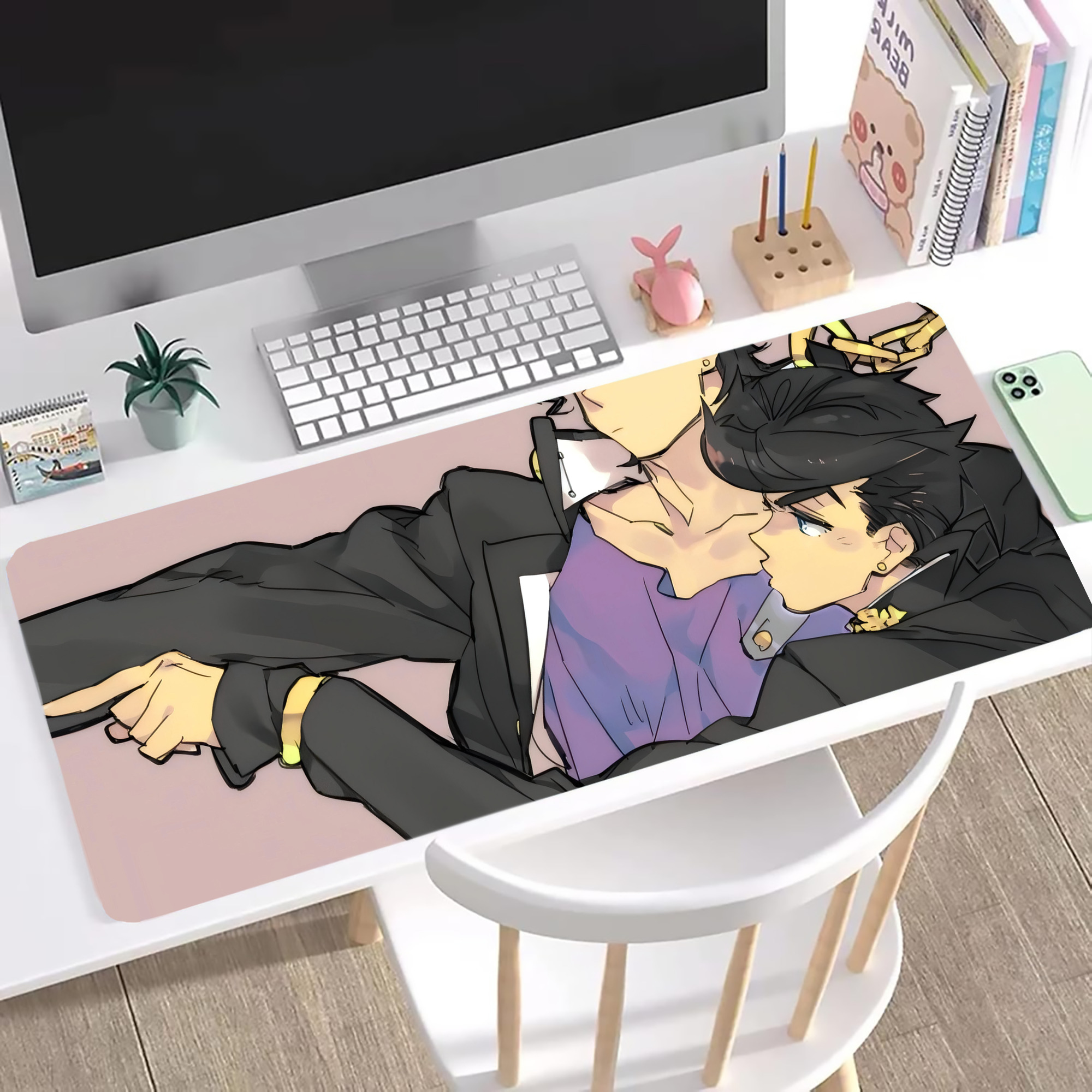 （画像用） ジョジョの奇妙な冒険 JoJo's Bizarre Adventure ステッチ加工 大判デスクマット／滑り止めマウスパッド