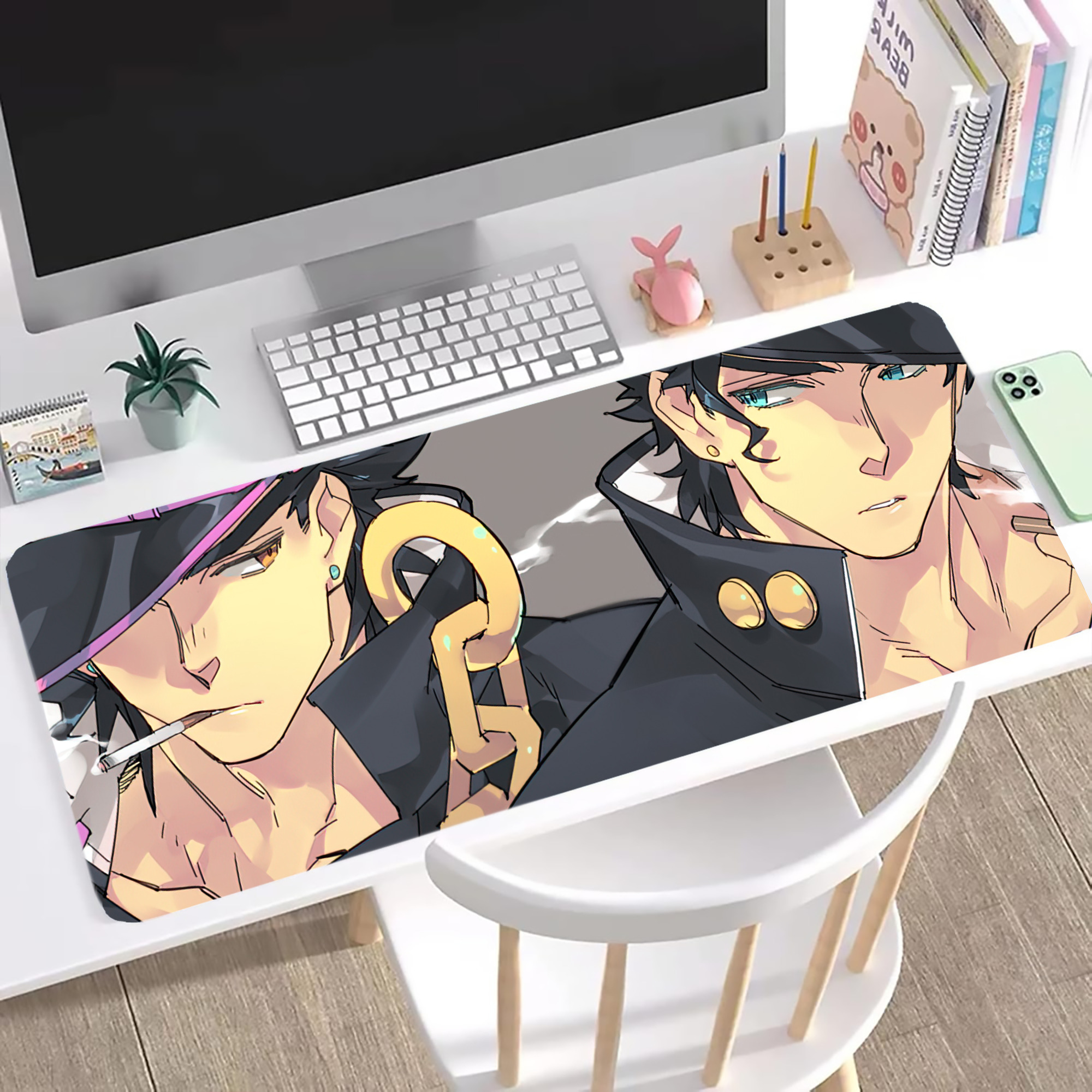 （画像用） ジョジョの奇妙な冒険 JoJo's Bizarre Adventure ステッチ加工 大判デスクマット／滑り止めマウスパッド
