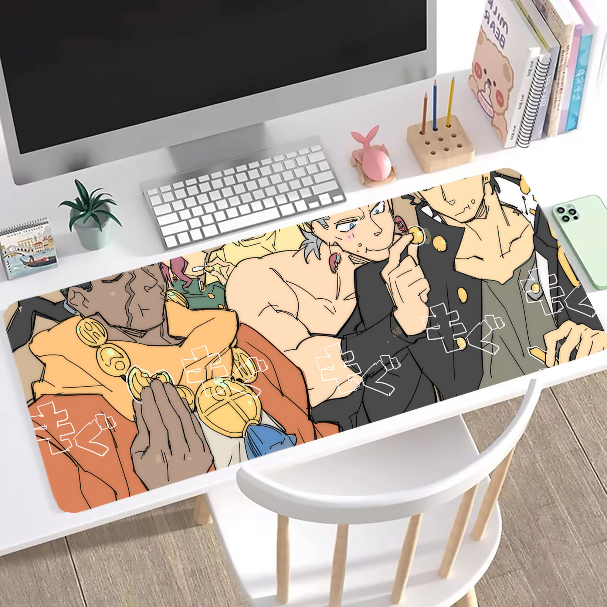 （画像用） ジョジョの奇妙な冒険 JoJo's Bizarre Adventure ステッチ加工 大判デスクマット／滑り止めマウスパッド