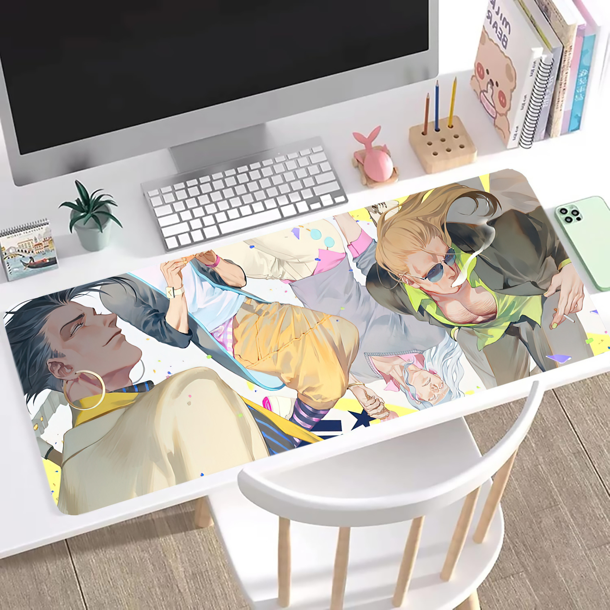 （画像用） ジョジョの奇妙な冒険 JoJo's Bizarre Adventure ステッチ加工 大判デスクマット／滑り止めマウスパッド