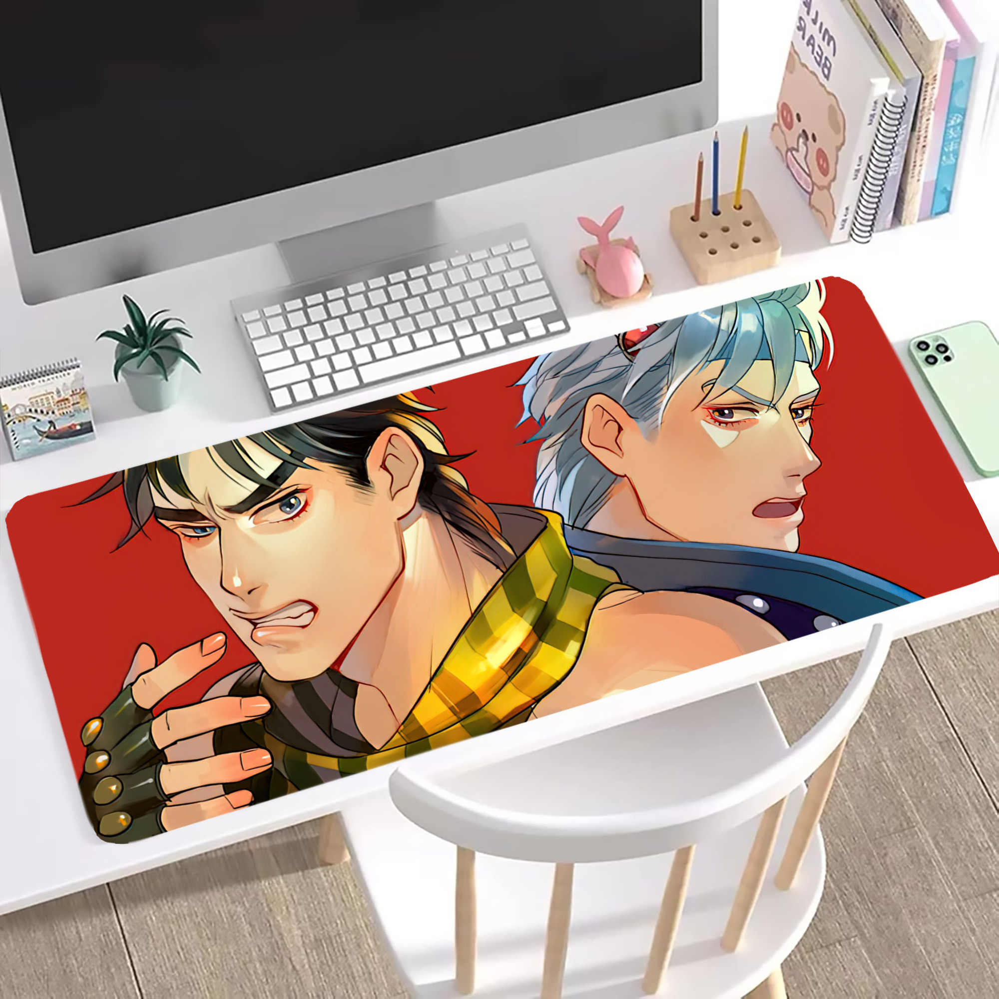（画像用） ジョジョの奇妙な冒険 JoJo's Bizarre Adventure ステッチ加工 大判デスクマット／滑り止めマウスパッド