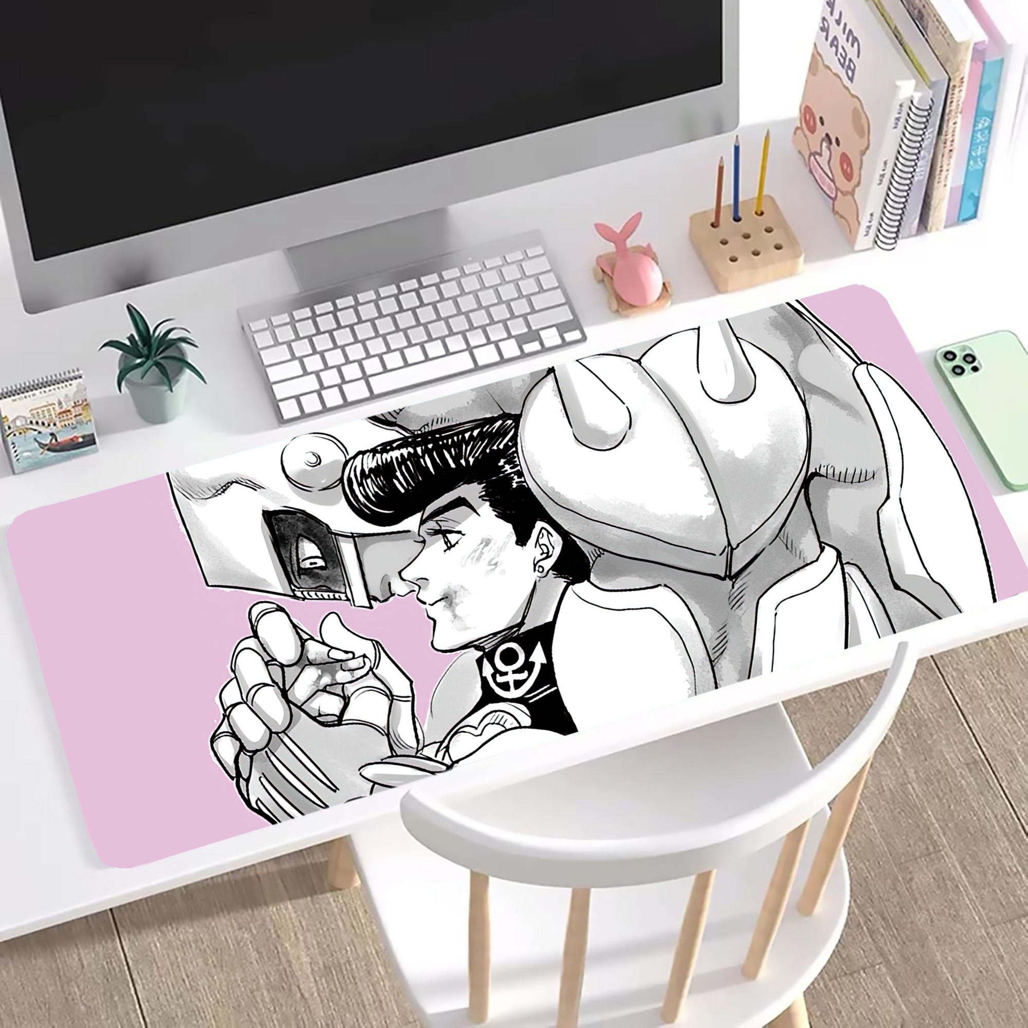（画像用） ジョジョの奇妙な冒険 JoJo's Bizarre Adventure ステッチ加工 大判デスクマット／滑り止めマウスパッド