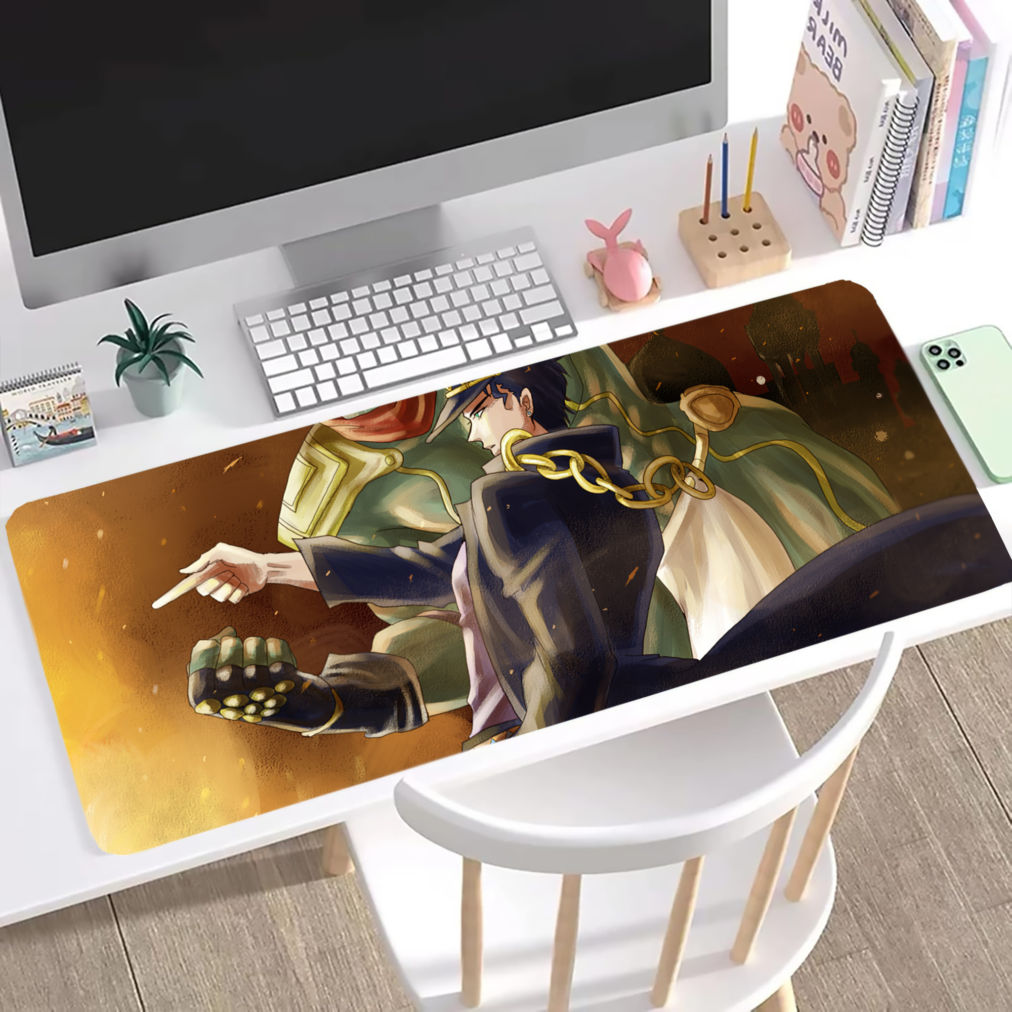 （画像用） ジョジョの奇妙な冒険 JoJo's Bizarre Adventure ステッチ加工 大判デスクマット／滑り止めマウスパッド