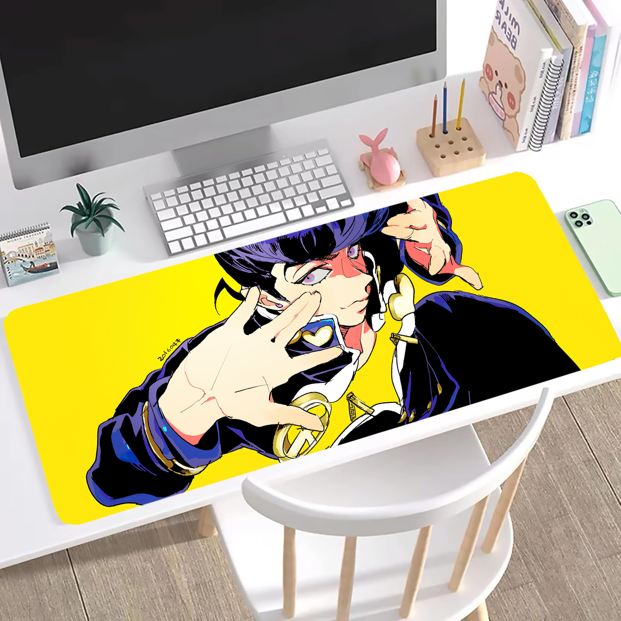 （画像用） ジョジョの奇妙な冒険 JoJo's Bizarre Adventure ステッチ加工 大判デスクマット／滑り止めマウスパッド