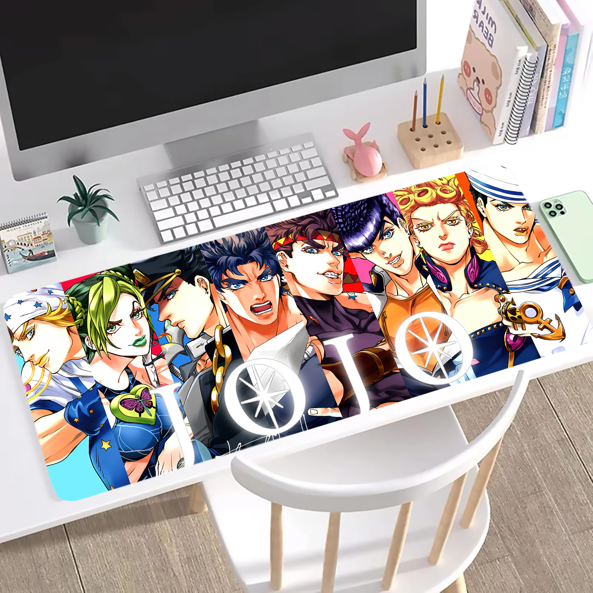 （画像用） ジョジョの奇妙な冒険 JoJo's Bizarre Adventure ステッチ加工 大判デスクマット／滑り止めマウスパッド