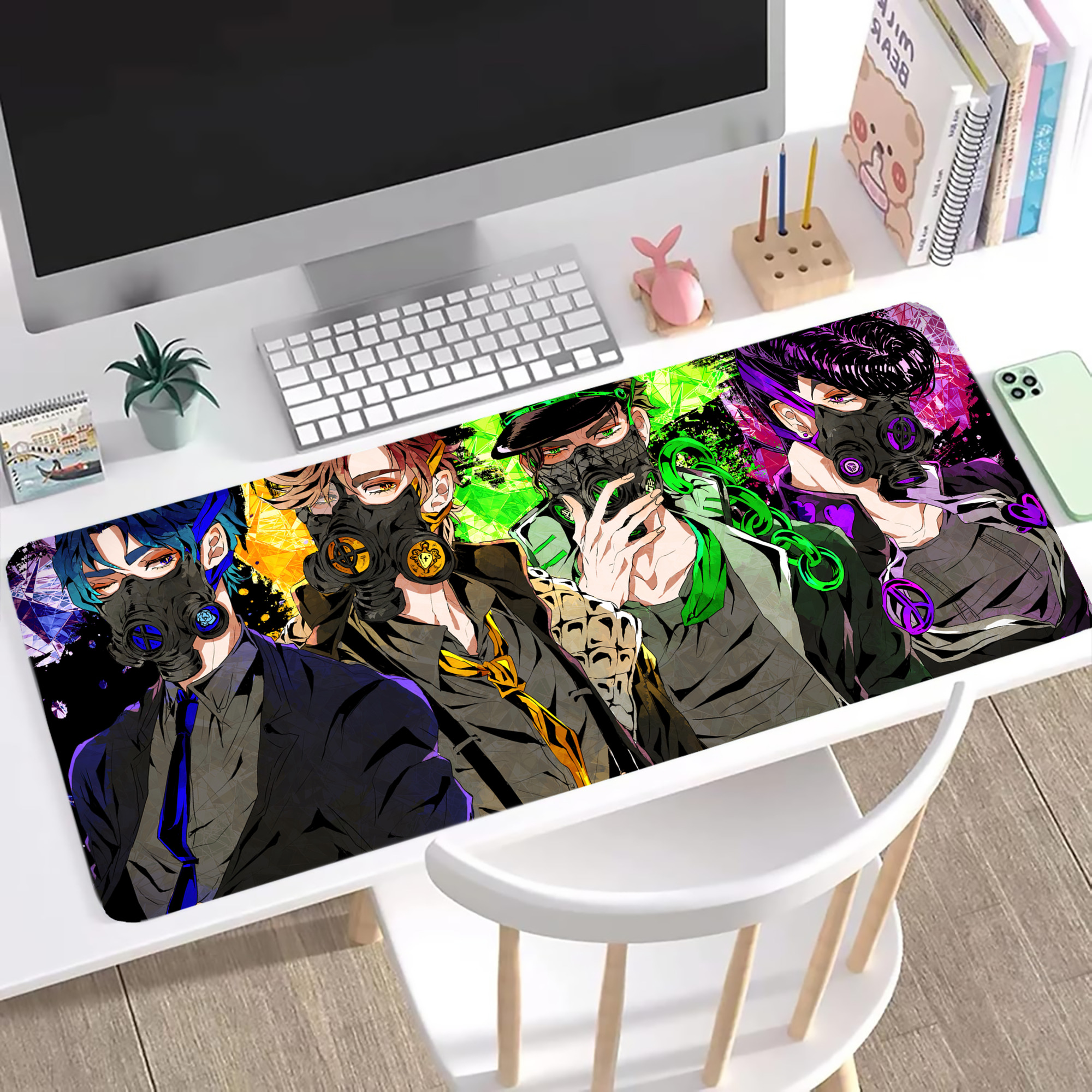（画像用） ジョジョの奇妙な冒険 JoJo's Bizarre Adventure ステッチ加工 大判デスクマット／滑り止めマウスパッド