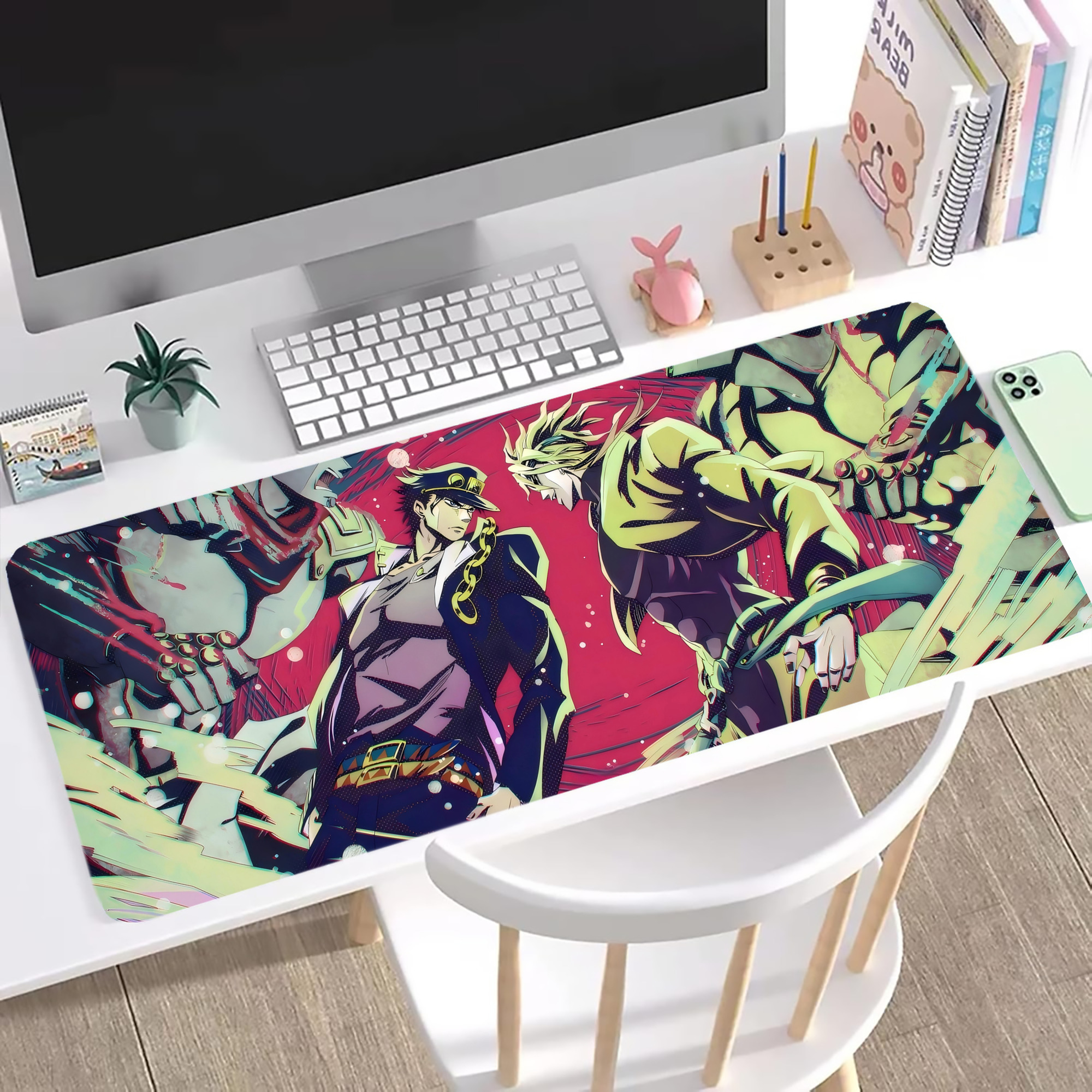 （画像用） ジョジョの奇妙な冒険 JoJo's Bizarre Adventure ステッチ加工 大判デスクマット／滑り止めマウスパッド