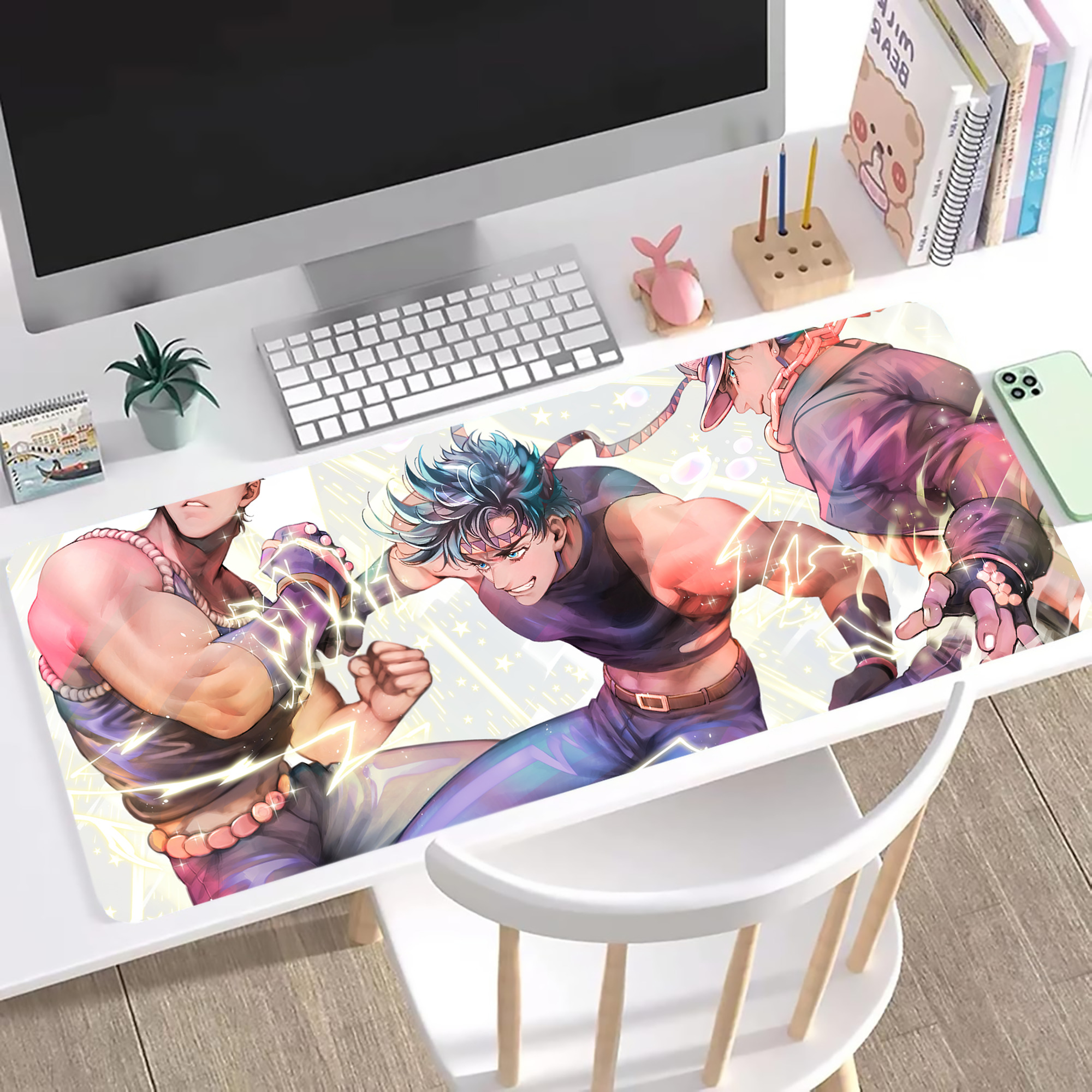 （画像用） ジョジョの奇妙な冒険 JoJo's Bizarre Adventure ステッチ加工 大判デスクマット／滑り止めマウスパッド