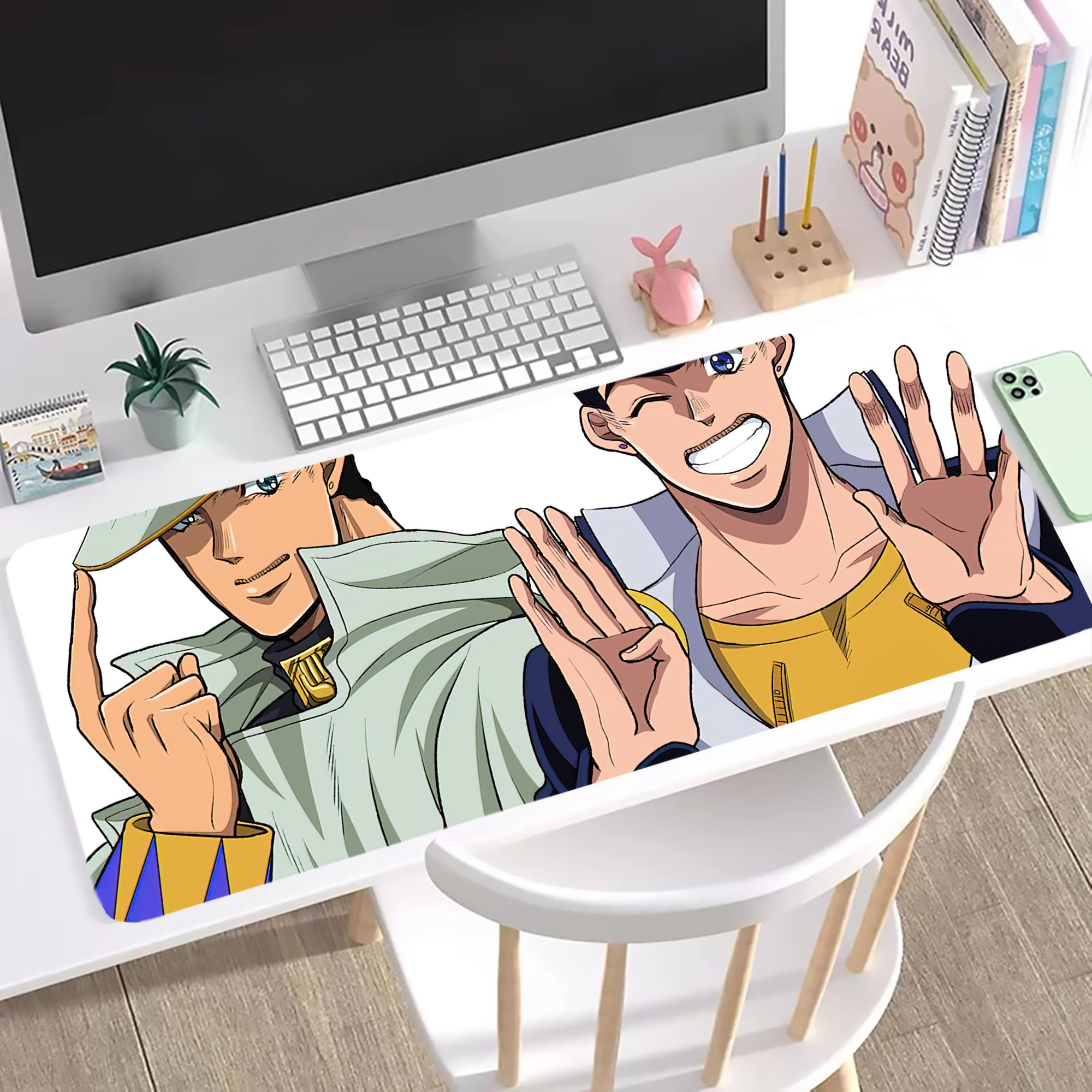 （画像用） ジョジョの奇妙な冒険 JoJo's Bizarre Adventure ステッチ加工 大判デスクマット／滑り止めマウスパッド