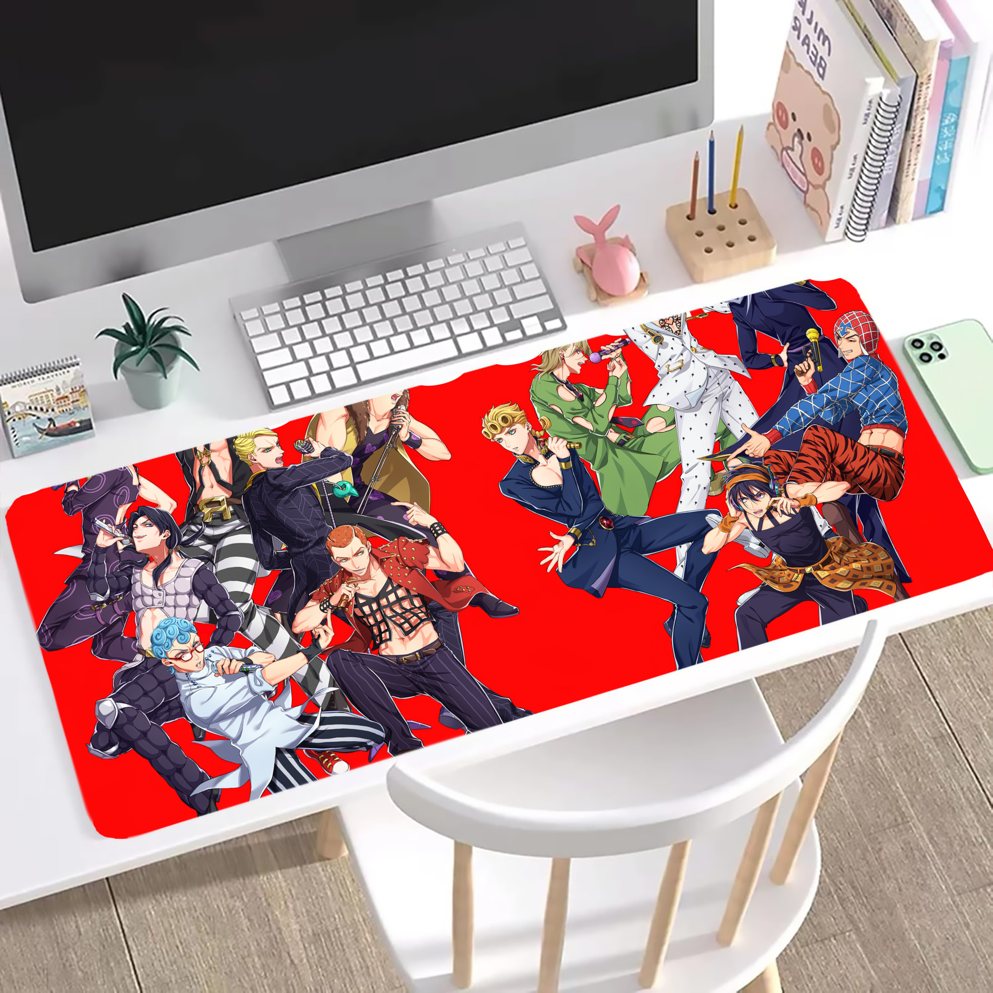 （画像用） ジョジョの奇妙な冒険 JoJo's Bizarre Adventure ステッチ加工 大判デスクマット／滑り止めマウスパッド
