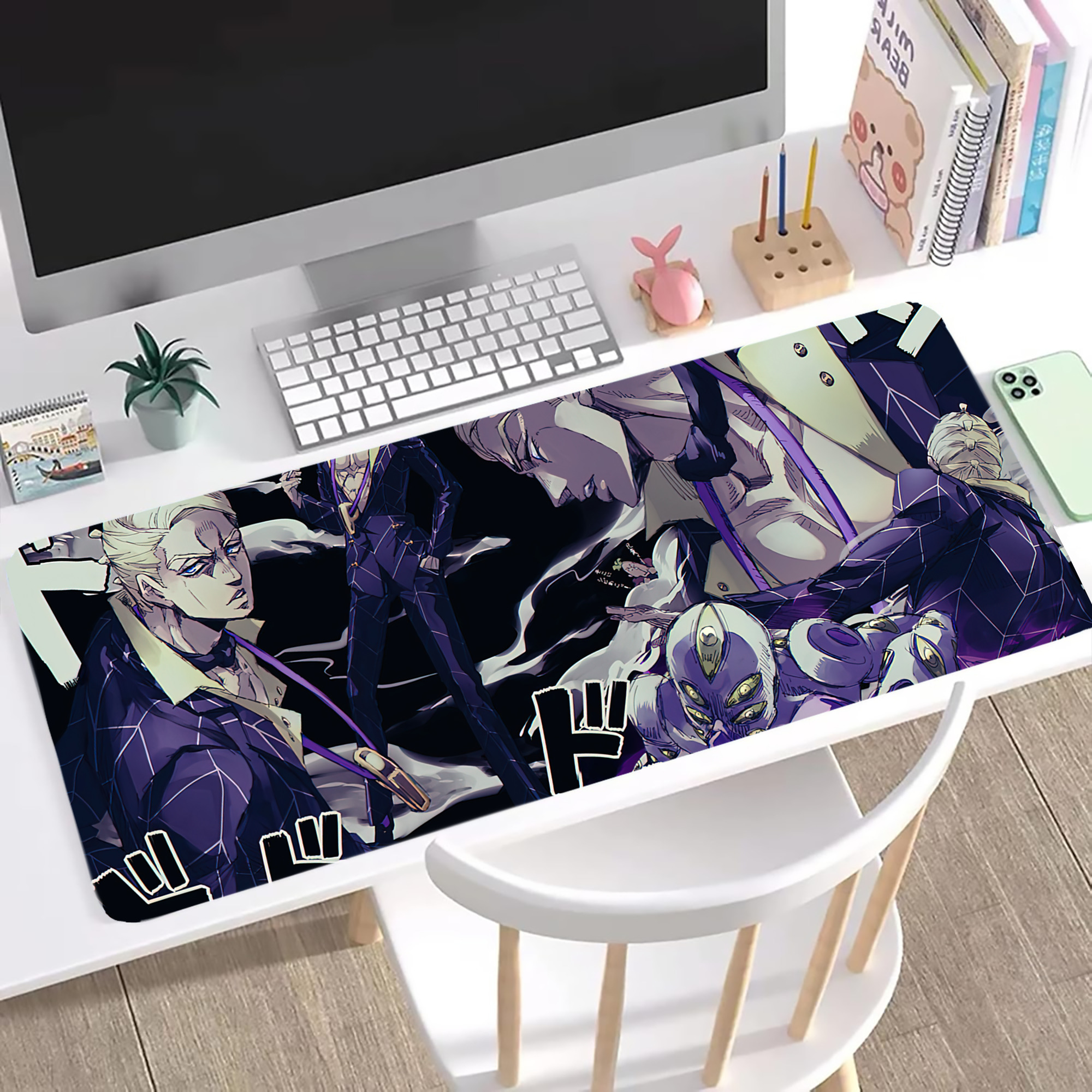 （画像用） ジョジョの奇妙な冒険 JoJo's Bizarre Adventure ステッチ加工 大判デスクマット／滑り止めマウスパッド