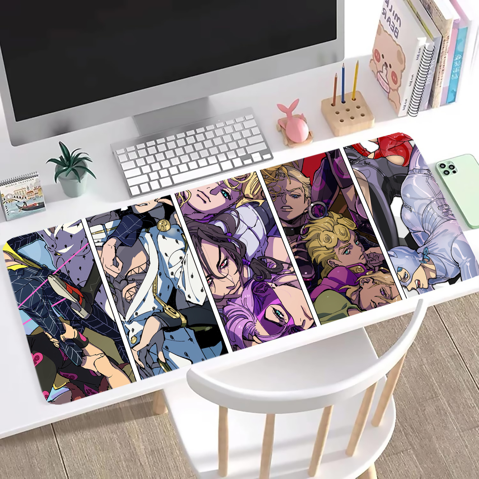 （画像用） ジョジョの奇妙な冒険 JoJo's Bizarre Adventure ステッチ加工 大判デスクマット／滑り止めマウスパッド